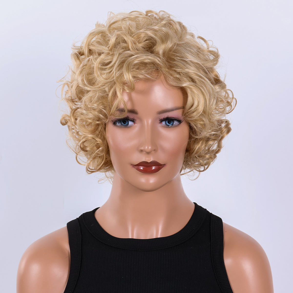 Gradient Fluffy Bob Wig – Synthetic Hair with Realistic Shine
