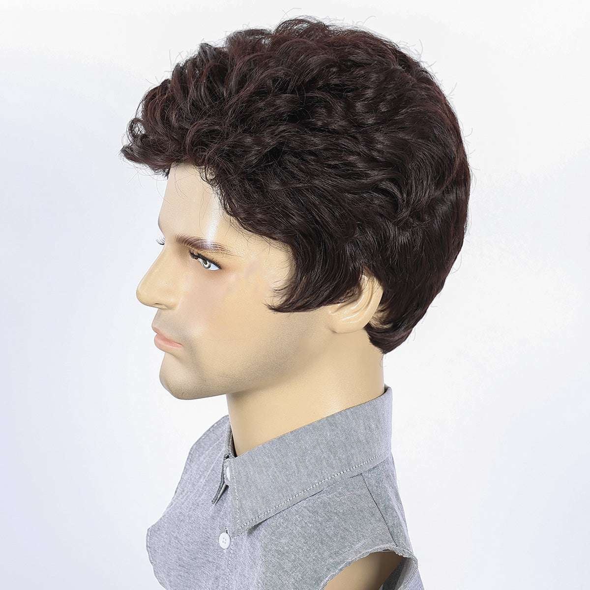 Modern Classic Men's Wig – Heat-Resistant Synthetic Hair, Simple Styling