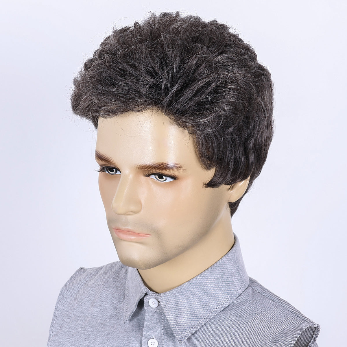 Modern Classic Men's Wig – Heat-Resistant Synthetic Hair, Simple Styling