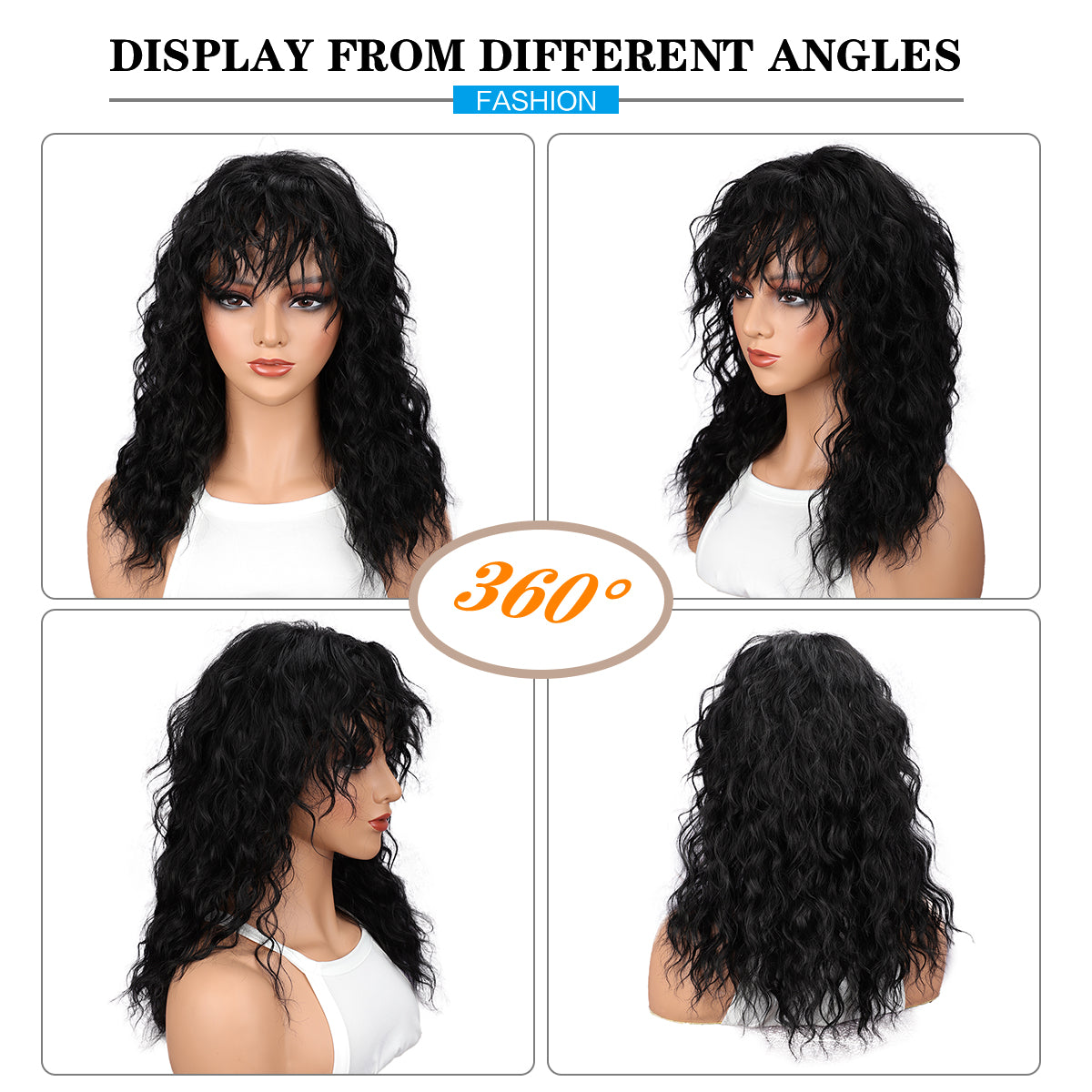 Factory Direct Breathable High-Temperature Synthetic Wig – Available in Diverse Shades