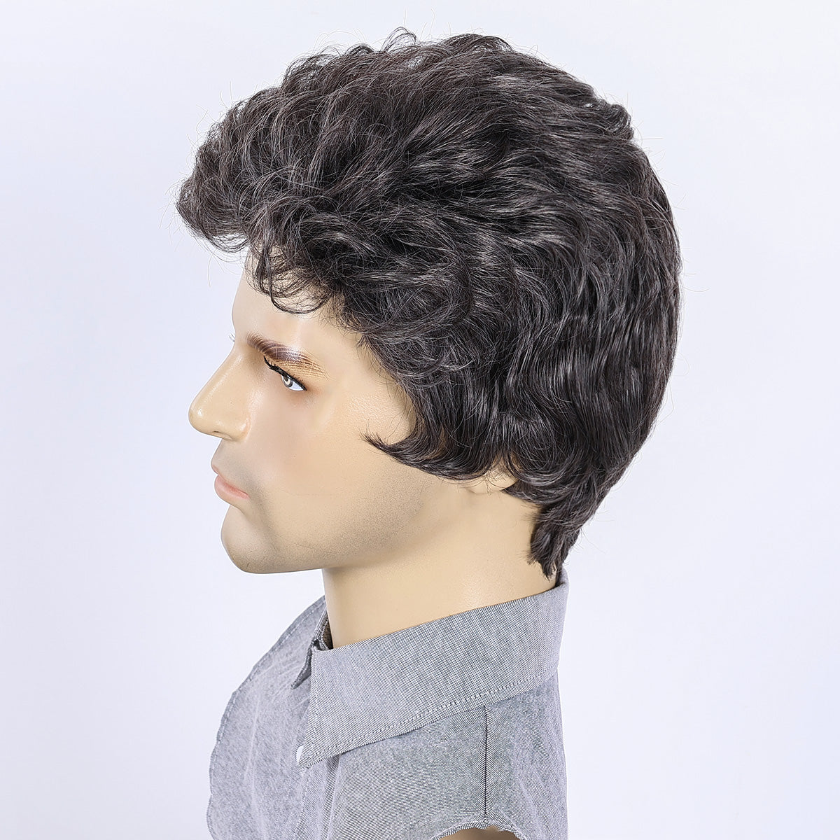 Modern Classic Men's Wig – Heat-Resistant Synthetic Hair, Simple Styling