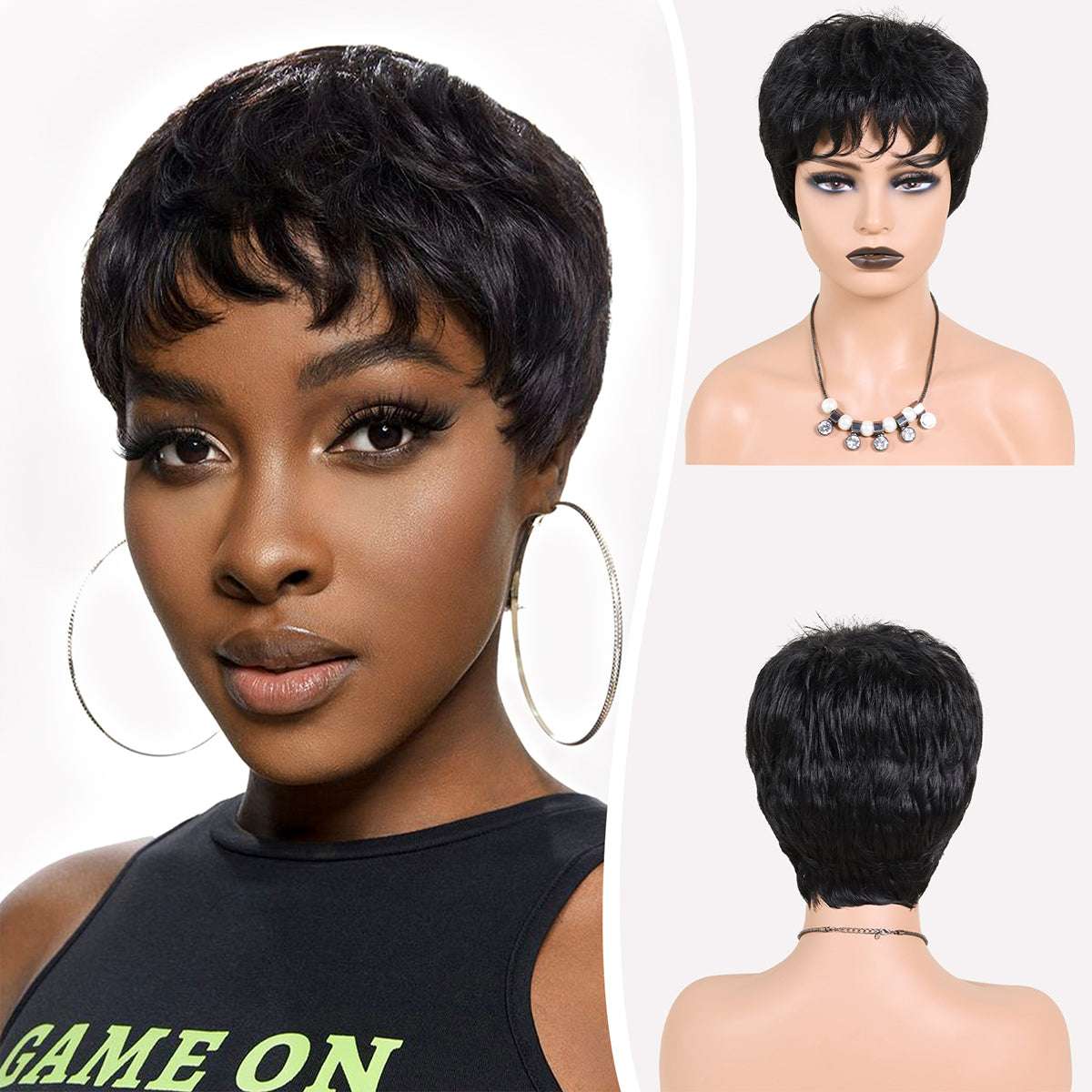 Multi-Color Fluffy Bob Wig – Realistic Texture, Heat-Safe