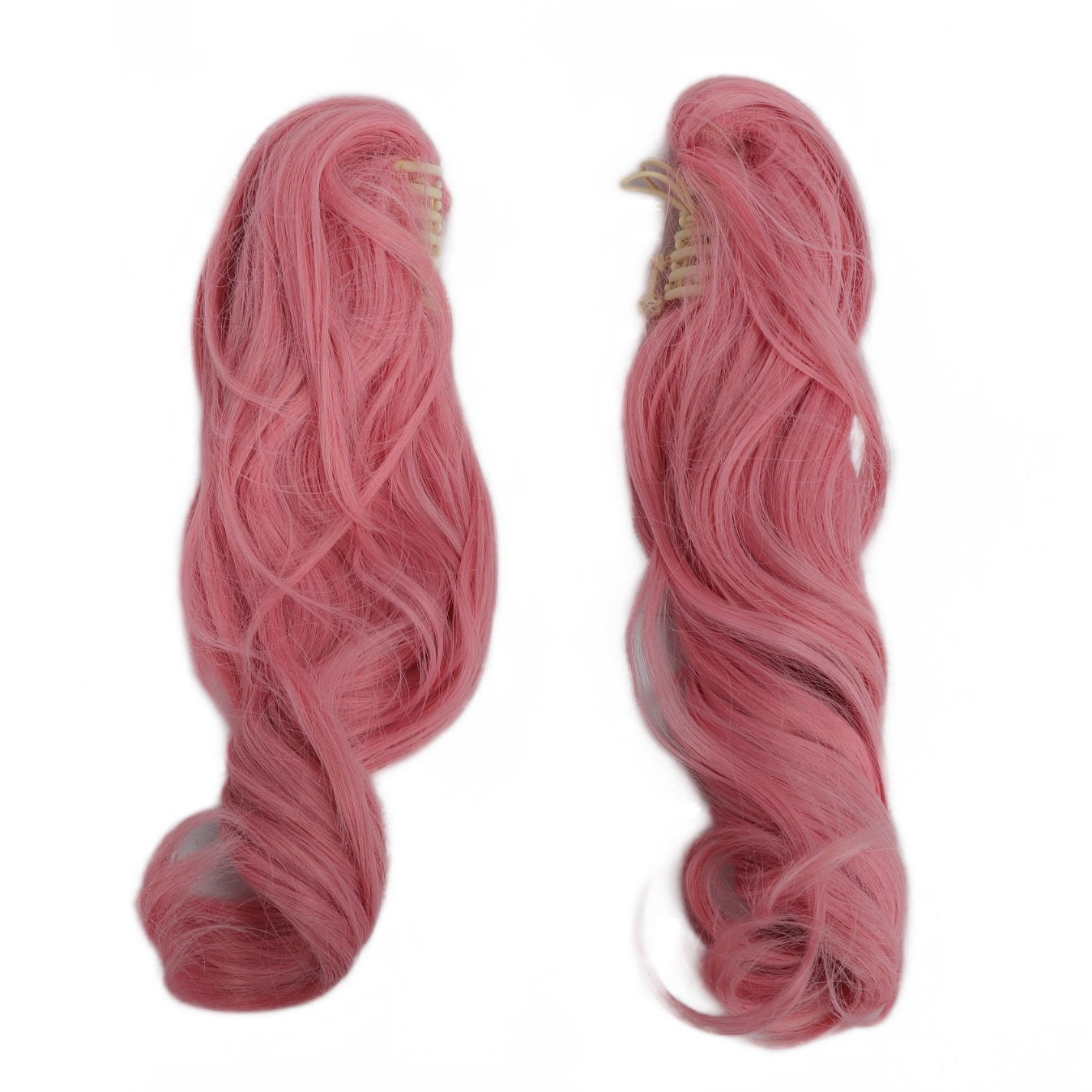 Chic Anime-Inspired Cosplay Wig for Women - Heat Resistant, Curly Ponytail with Bangs in Pink, Black, Blue, Blonde, Brown, Red | Perfect for Halloween & Costume Parties, Colorful, Double Clip, Daily Wear