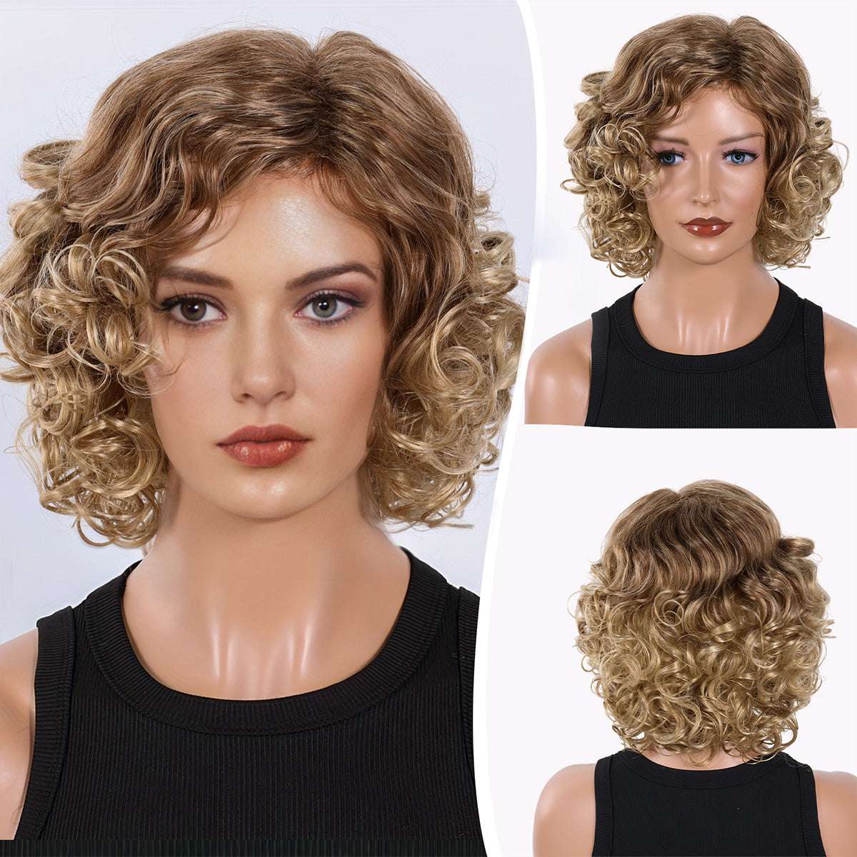 Daily Wear Fluffy Bob Wig – Realistic Hair Strands, Heat-Resistant