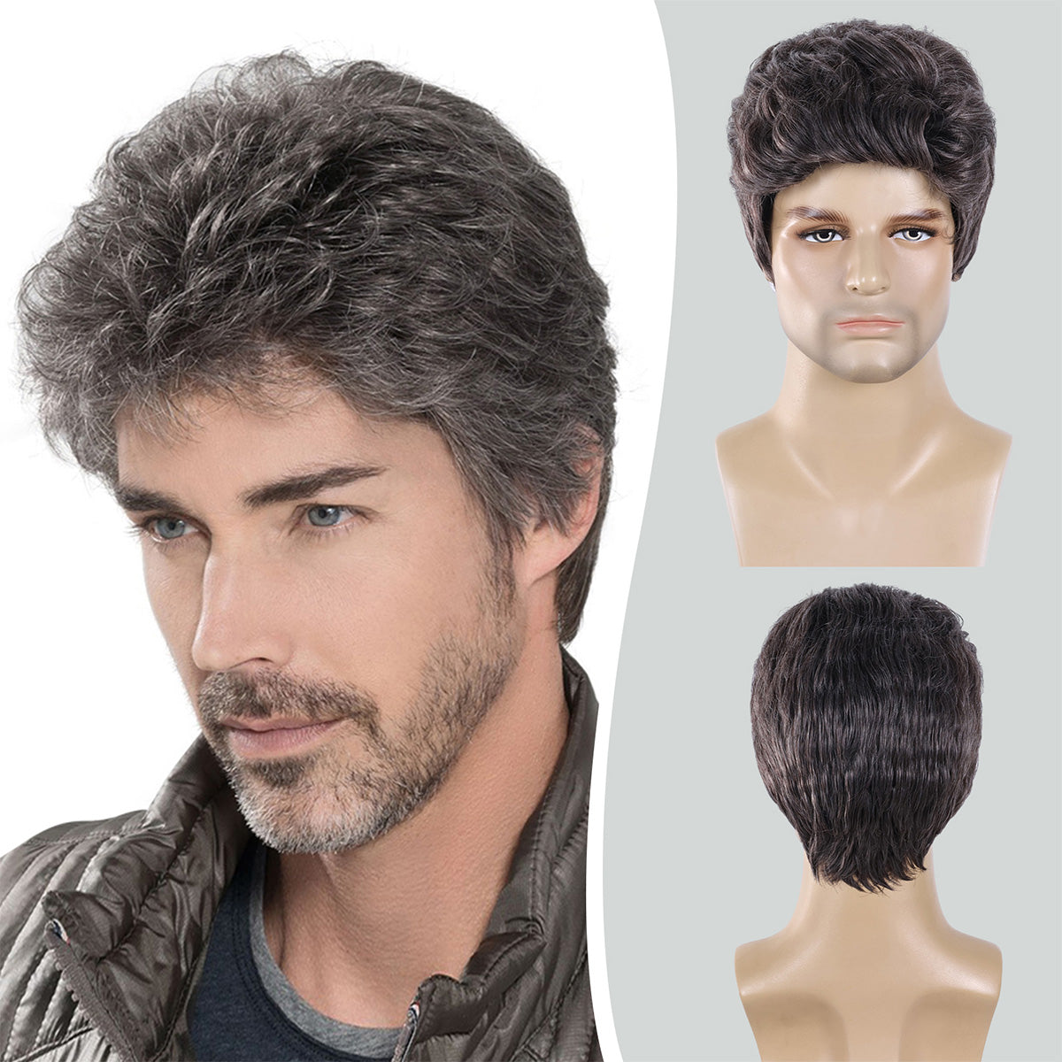 Easy Wear Men's Wig – Heat-Defiant Synthetic Material, Low Maintenance