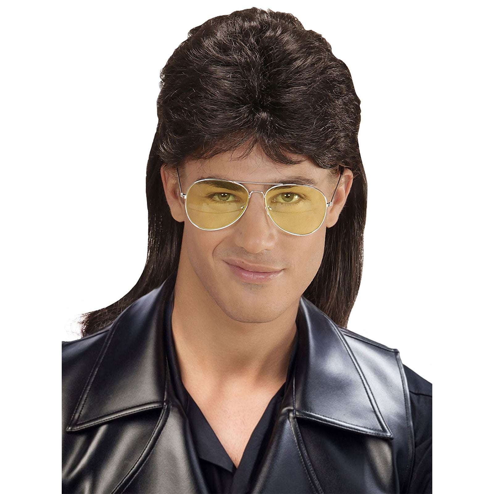 70s 80s Halloween Disco Rocker Wig for Men Long Straight Curly Synthetic Cosplay Mullet Wig