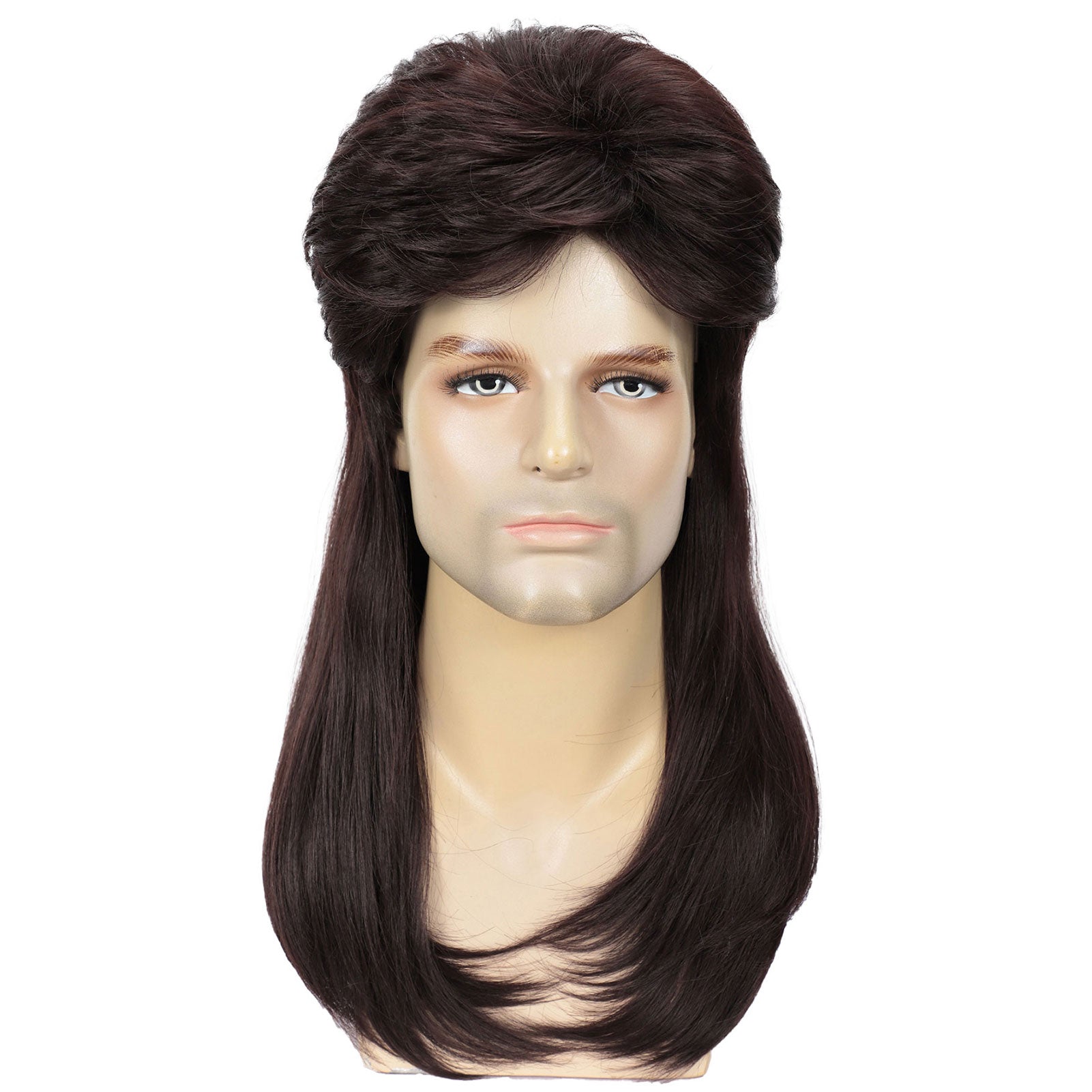 70s 80s Halloween Disco Rocker Wig for Men Long Straight Curly Synthetic Cosplay Mullet Wig