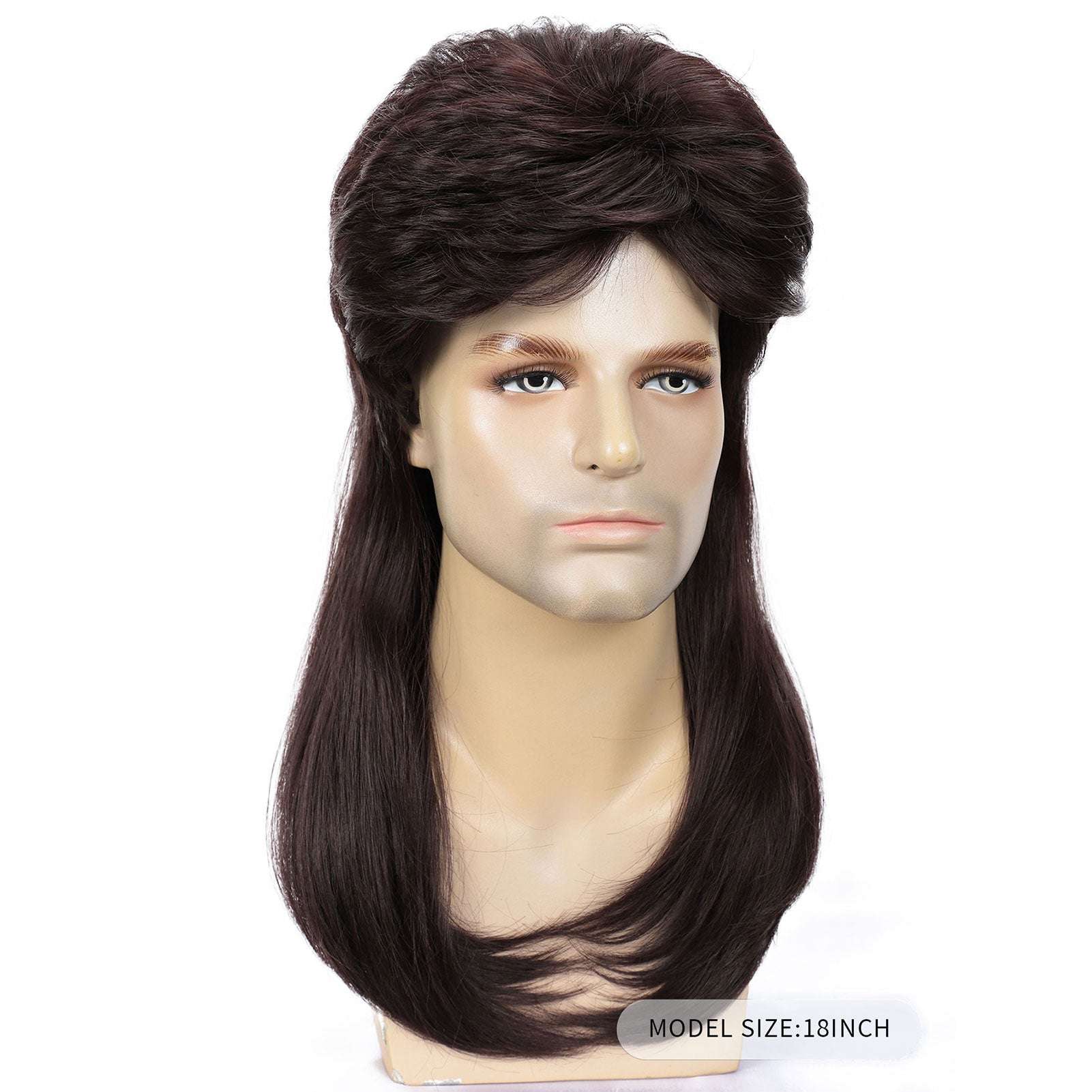 70s 80s Halloween Disco Rocker Wig for Men Long Straight Curly Synthetic Cosplay Mullet Wig