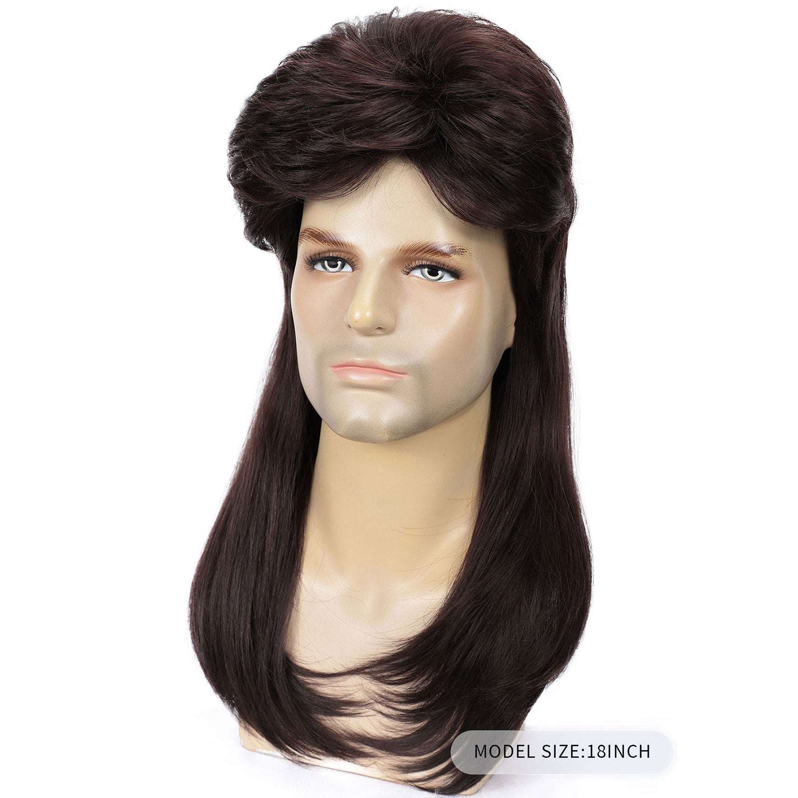 70s 80s Halloween Disco Rocker Wig for Men Long Straight Curly Synthetic Cosplay Mullet Wig