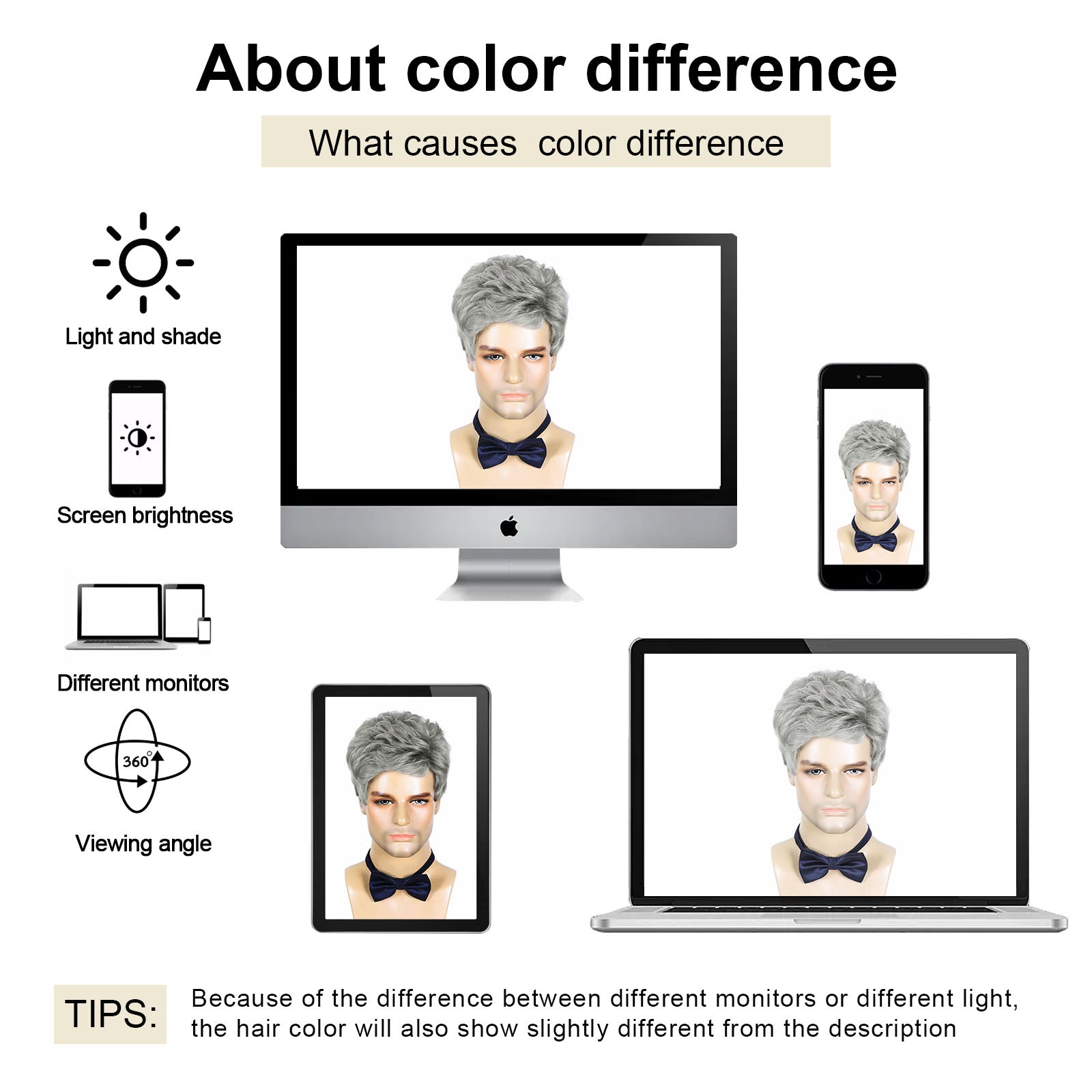 British Style Men's Wig – Heat-Resistant Material, Natural Wavy Design