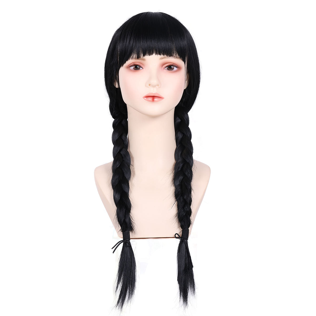 Wednesday Black Braided Wig With Bangs Long Braid Wig Cosplay Halloween Costume Wigs For Women Addams cosplay wig