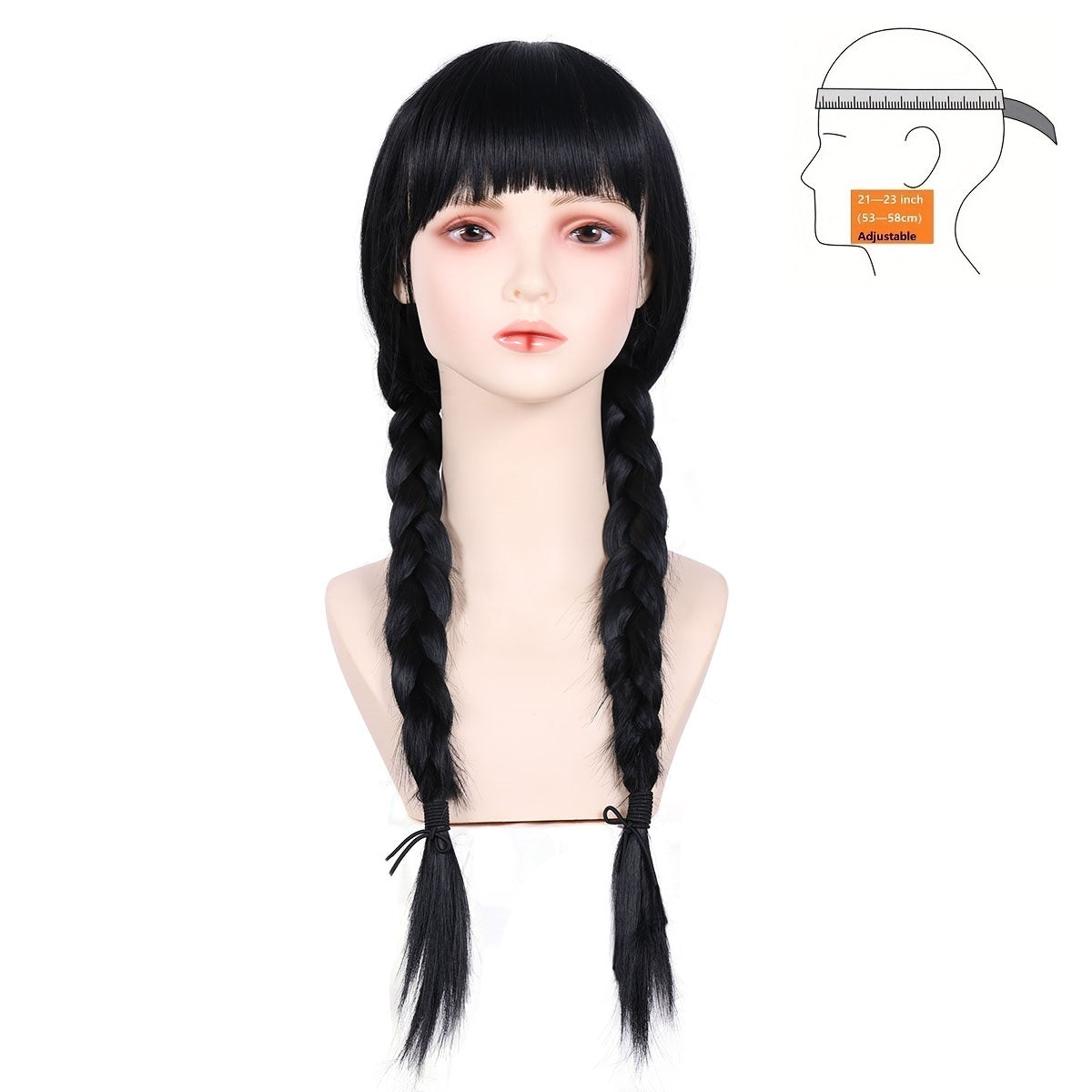 Wednesday Black Braided Wig With Bangs Long Braid Wig Cosplay Halloween Costume Wigs For Women Addams cosplay wig