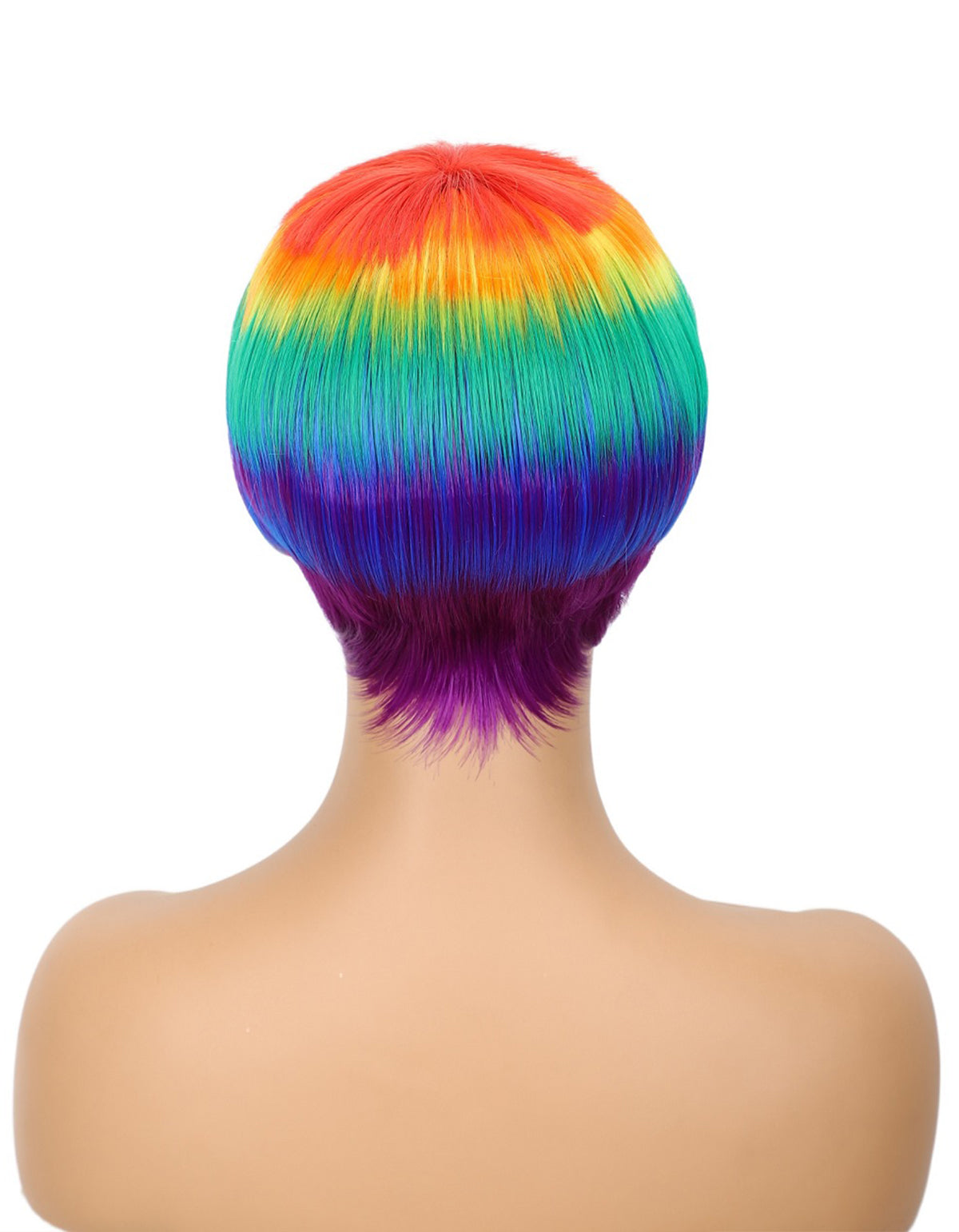 Women's Short Rainbow Color Wig, Resistant Fiber Wigs for Women Girls Daily Wear Party Cosplay Halloween Costume Music Festival Pride Month