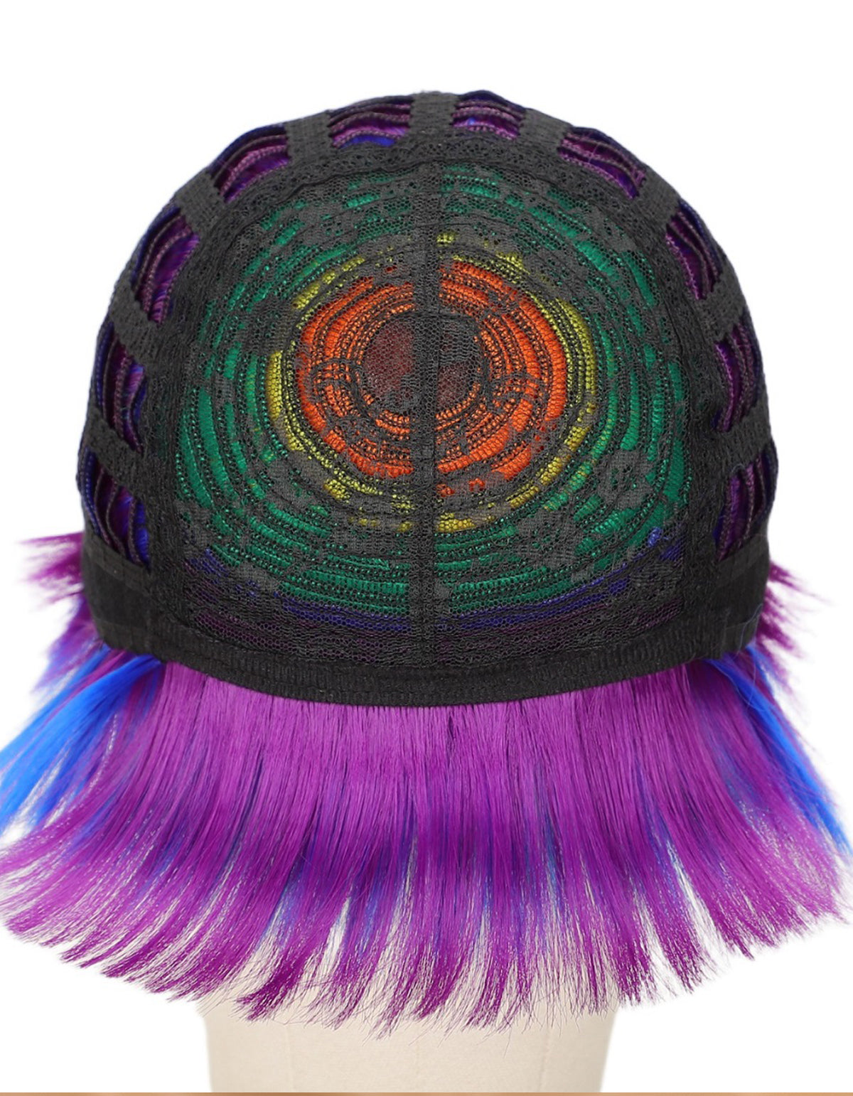 Women's Short Rainbow Color Wig, Resistant Fiber Wigs for Women Girls Daily Wear Party Cosplay Halloween Costume Music Festival Pride Month