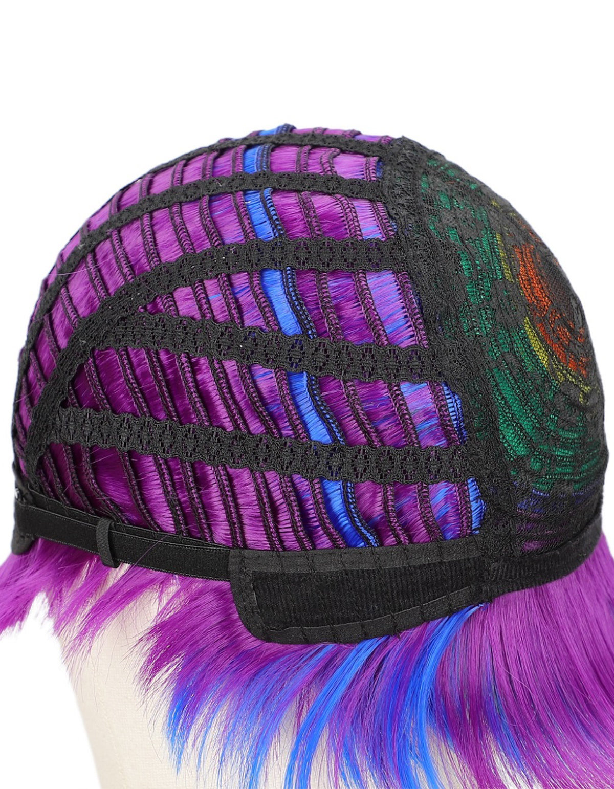 Women's Short Rainbow Color Wig, Resistant Fiber Wigs for Women Girls Daily Wear Party Cosplay Halloween Costume Music Festival Pride Month