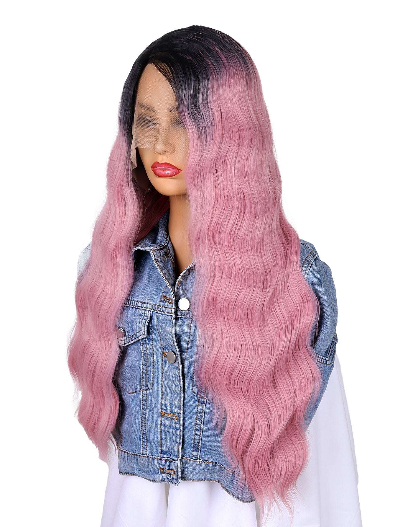 Women Long Wavy Synthetic Wig Heat Resistant Fiber Hair Wigs Daily Cosplay Party