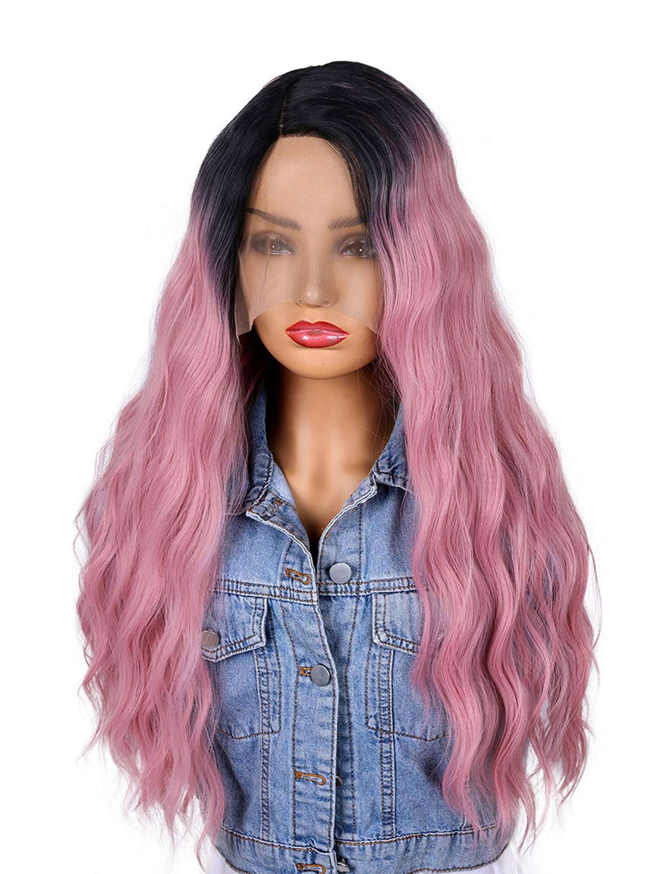 Women Long Wavy Synthetic Wig Heat Resistant Fiber Hair Wigs Daily Cosplay Party