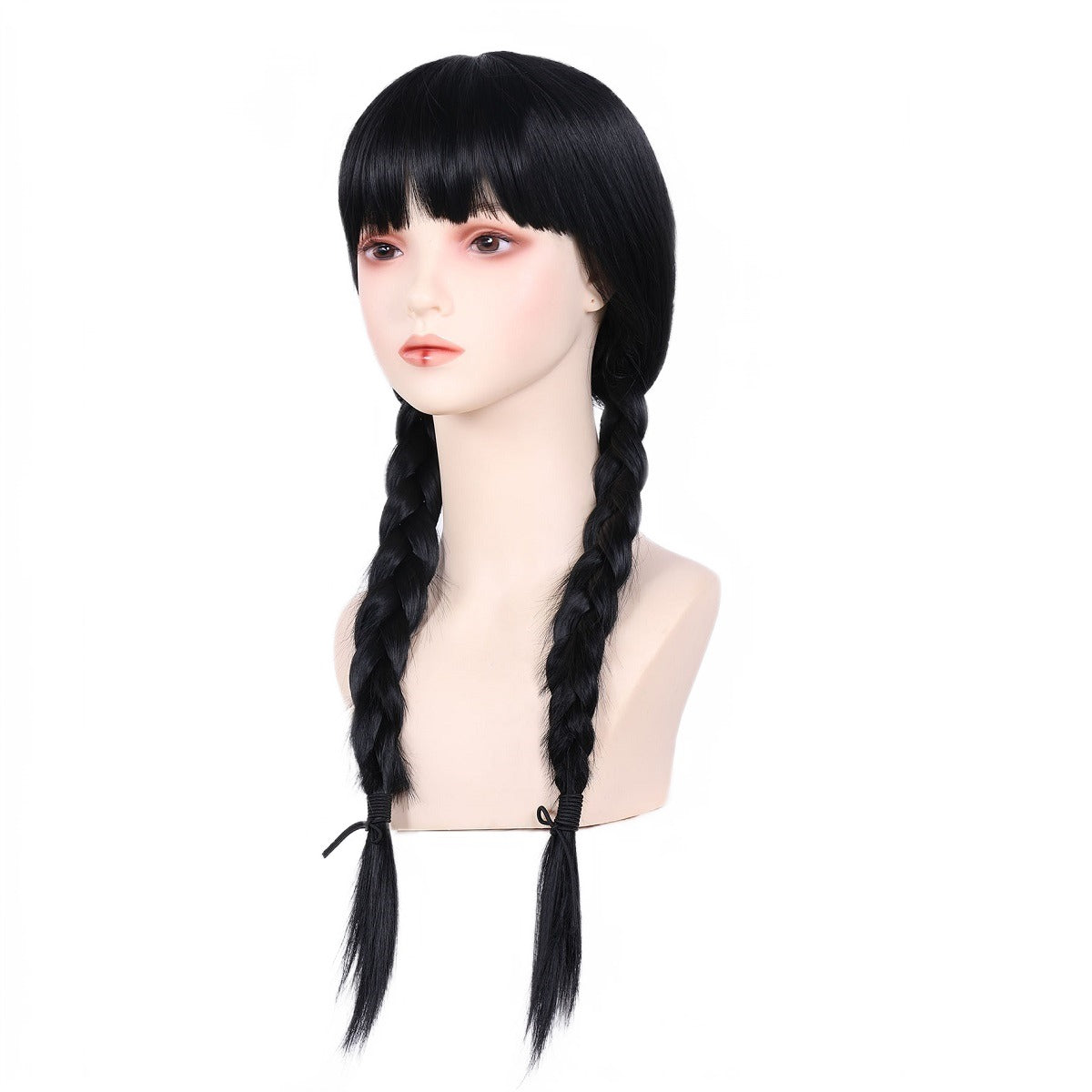 Wednesday Black Braided Wig With Bangs Long Braid Wig Cosplay Halloween Costume Wigs For Women Addams cosplay wig