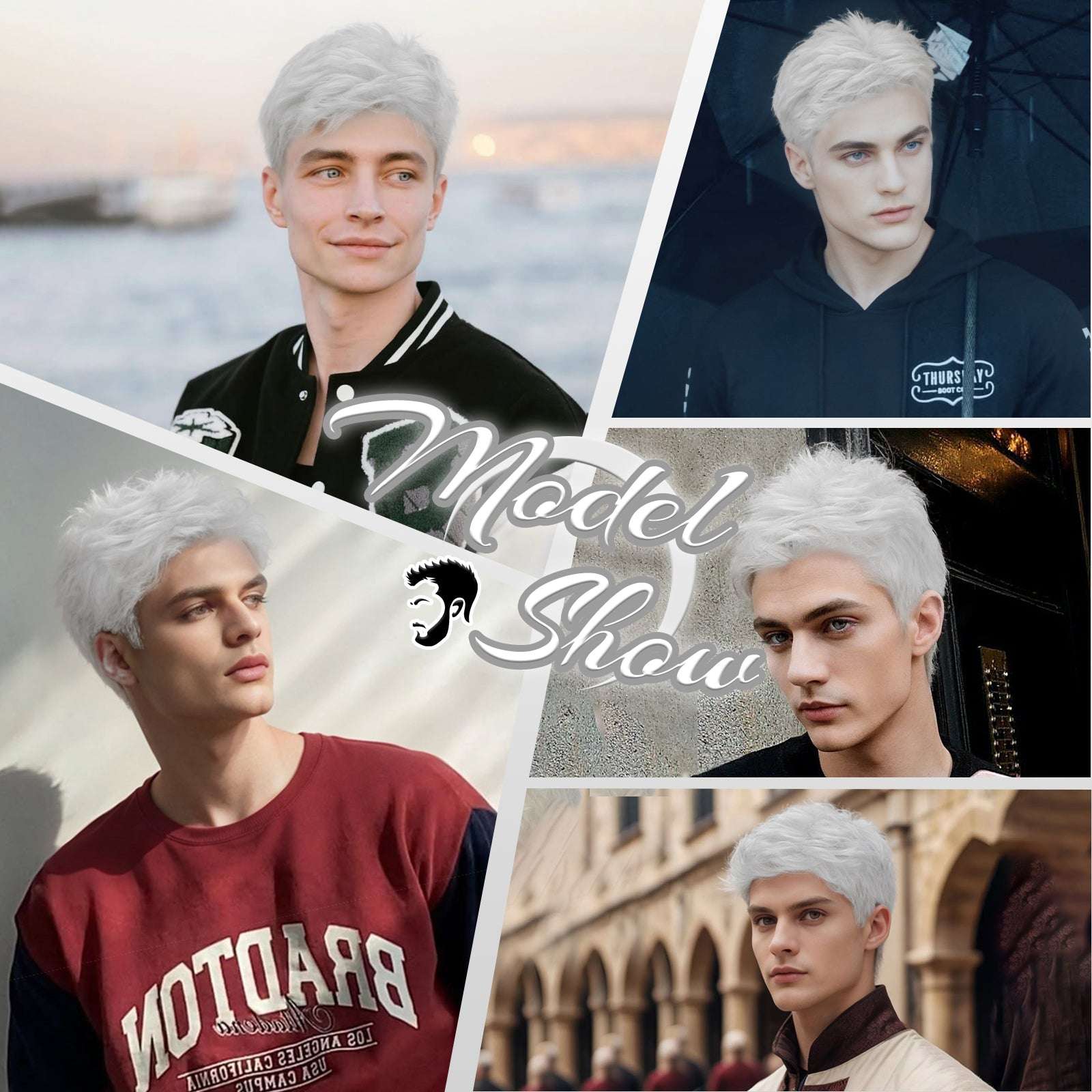 High-Temperature Resistant Men's Wig – Synthetic Fiber, Perm-Friendly