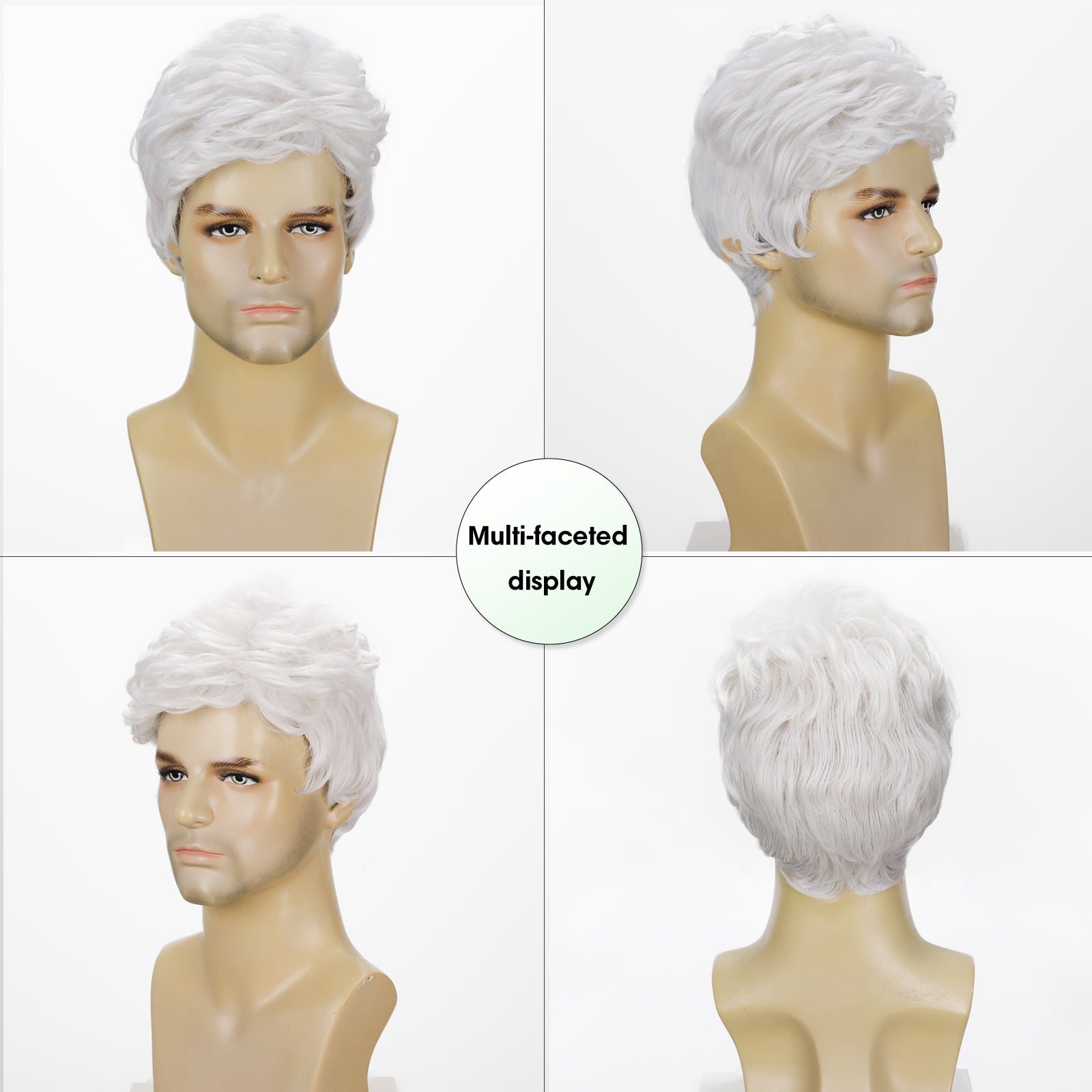 High-Temperature Resistant Men's Wig – Synthetic Fiber, Perm-Friendly