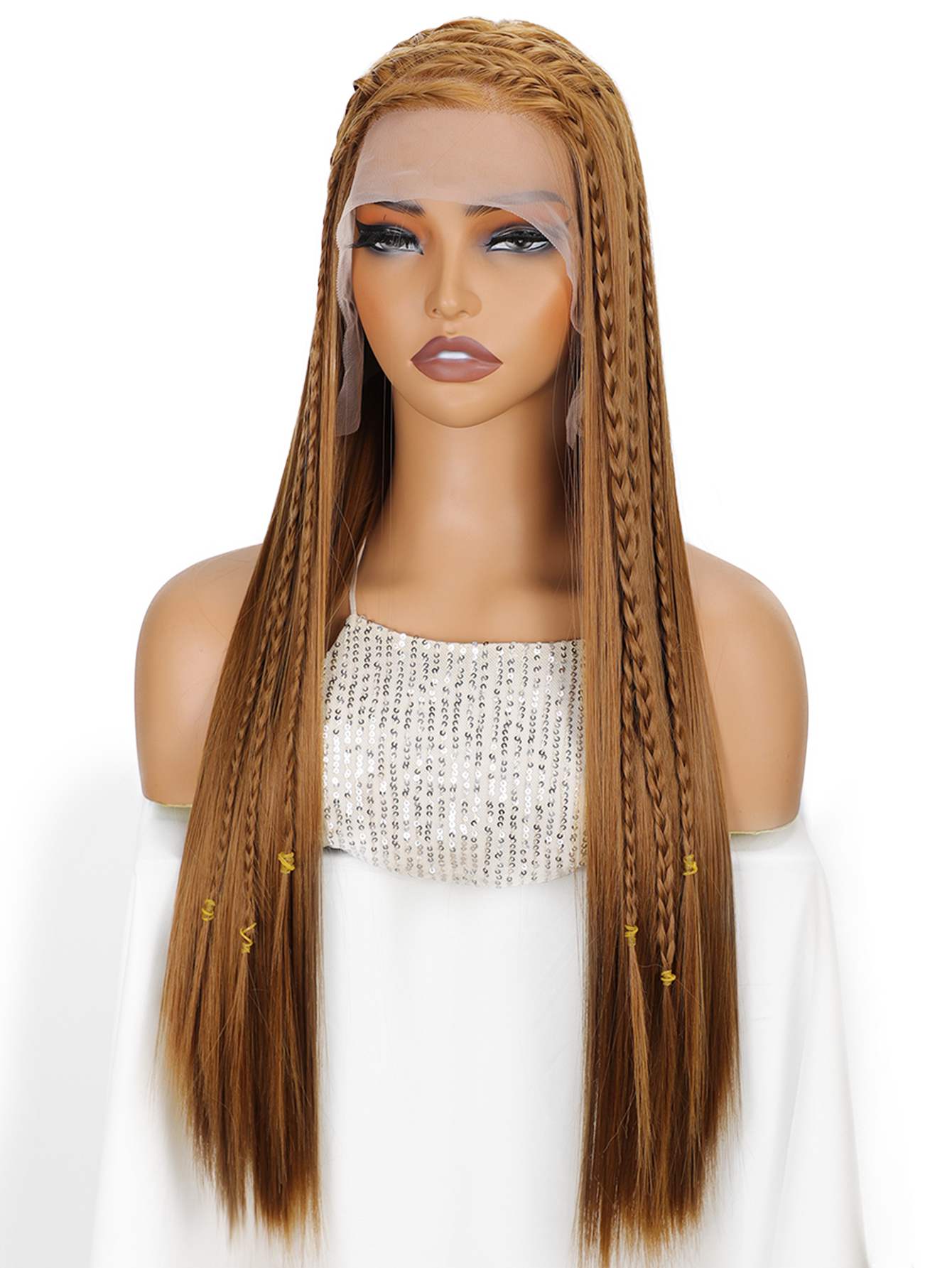 13*6 Fluffy, heat - resistant synthetic realistic hair HD Lace Front Super Long Straight strands multiple colors to choose from