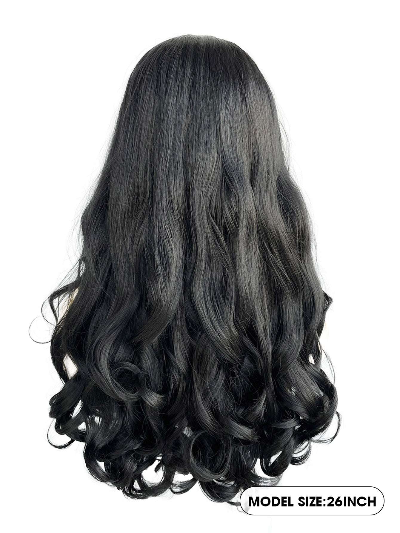 Elegant Long Black to  Wig  - Heat-Resistant Synthetic Hair,  Natural Look for Fashionable Women, 200% Density, Body Wave Style