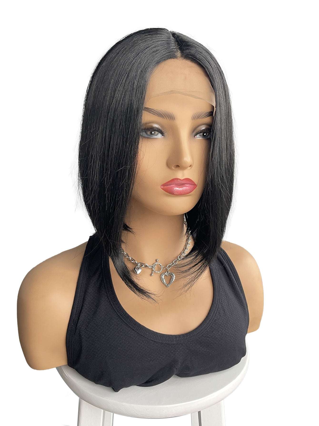 Resistant Short Bob Synthetic Lace Front Wig 10" - Fashionable & Versatile for All Occasions