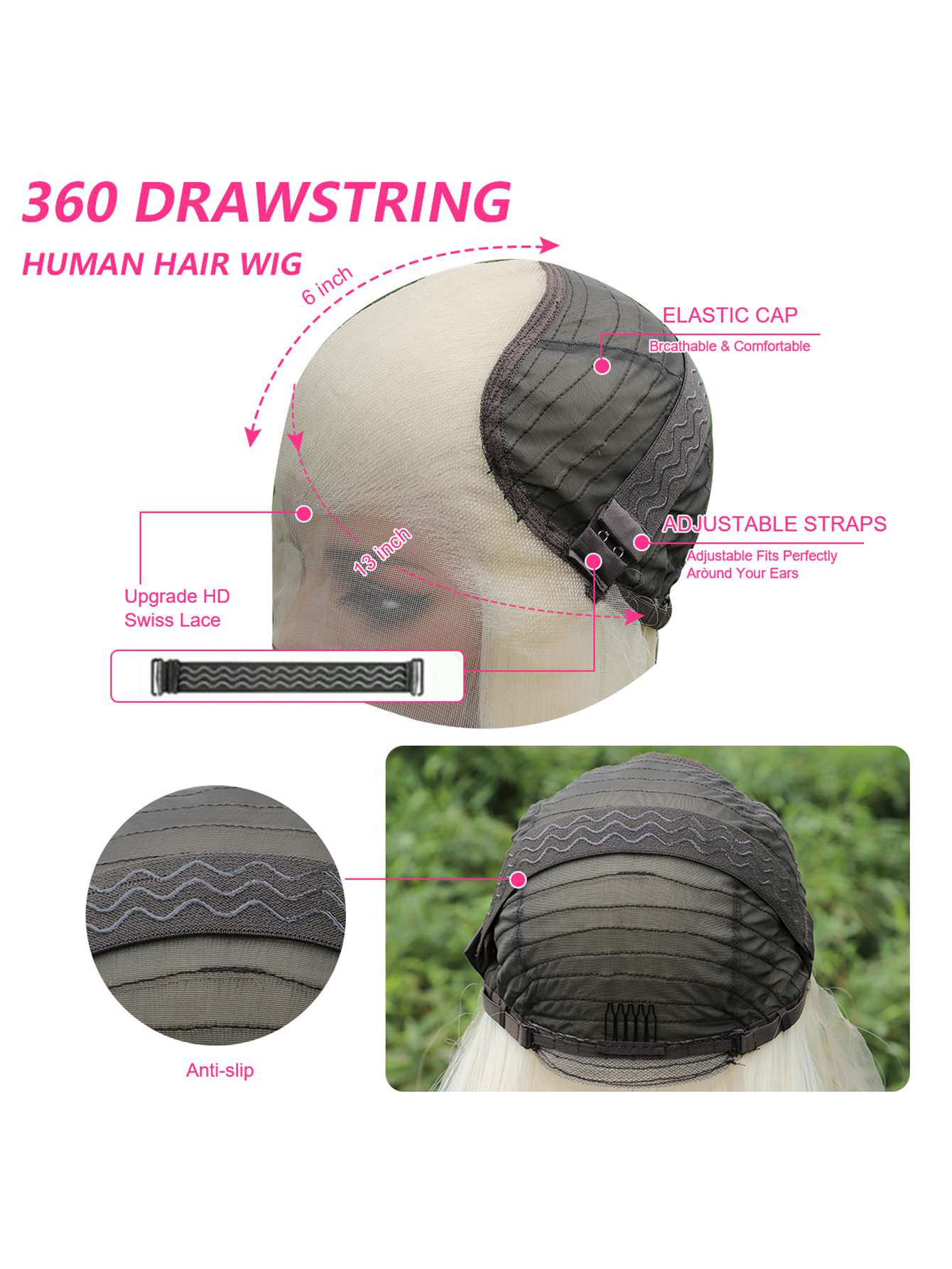 13*6 Fluffy, heat - resistant synthetic realistic hair HD Lace Front Super Long Straight strands multiple colors to choose from