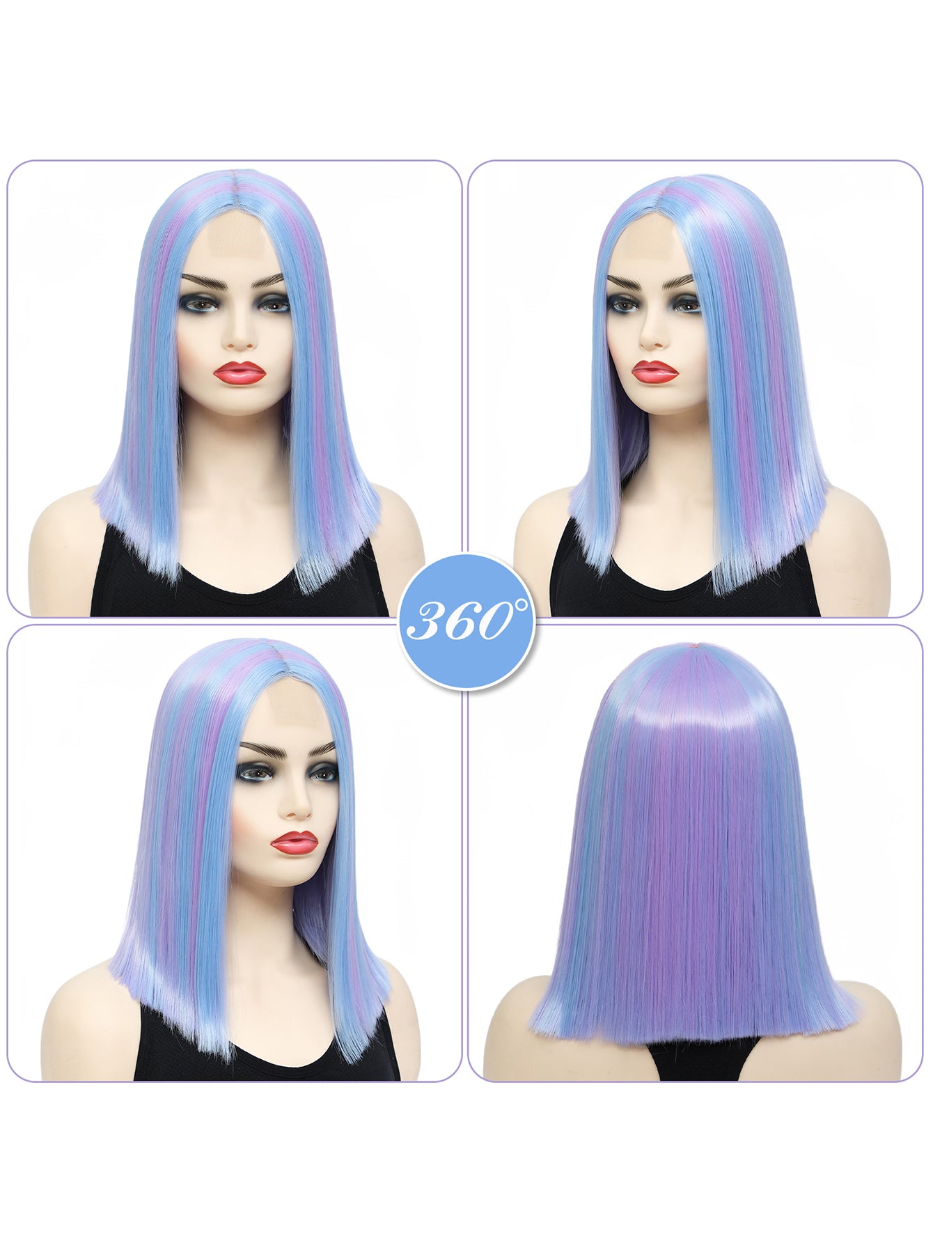 Women's bobo Short Best - selling in 2025 High-Temperature Fiber Synthetic Wigs for Women Girls Daily Wear Party Cosplay Halloween Costume Music Festival Pride Month