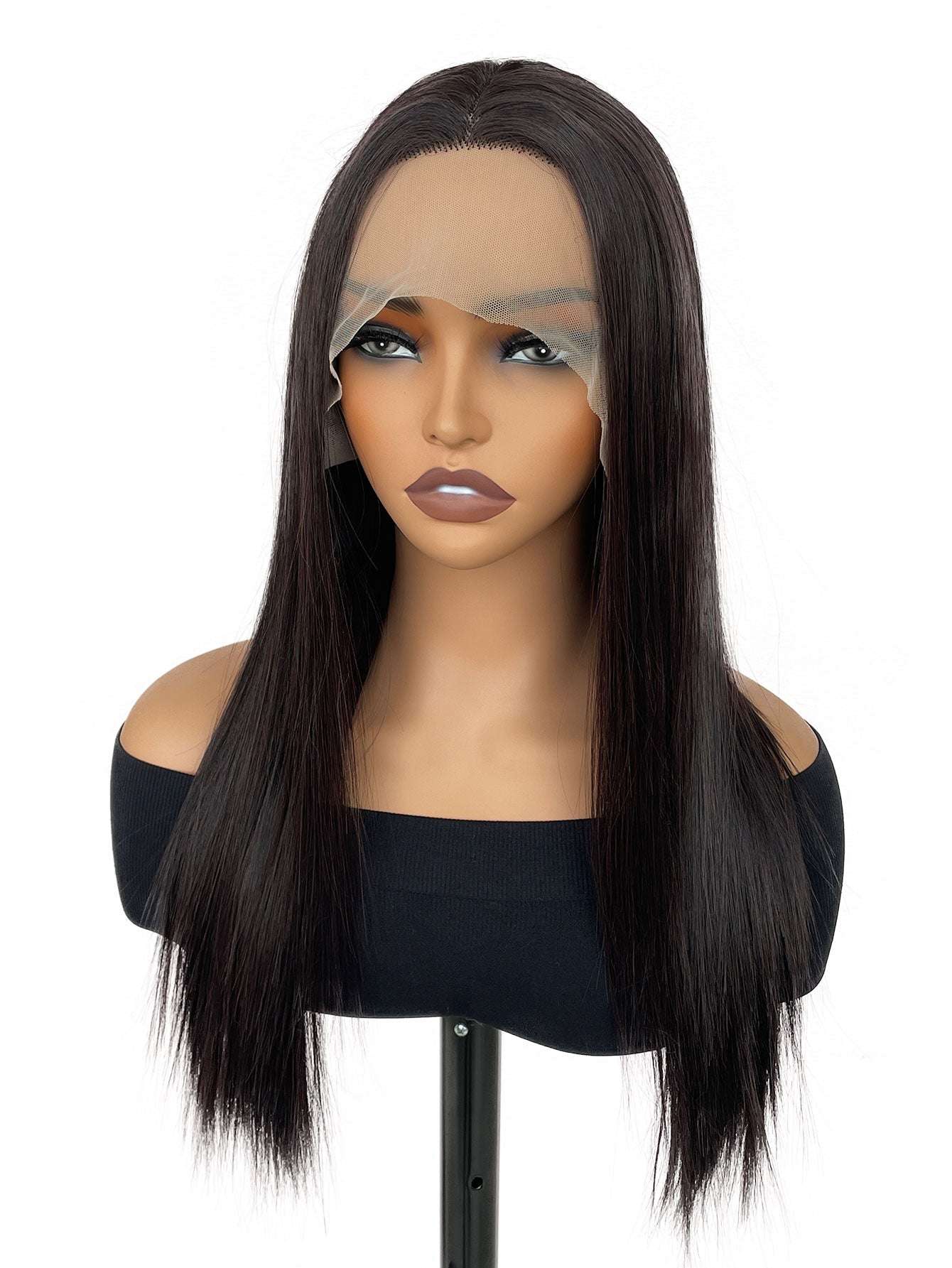 13x4x1 Lace Front Wig - Heat-Resistant Synthetic Hair, Pre-Cut, 200% Density, Wear and Go for Straight Hair