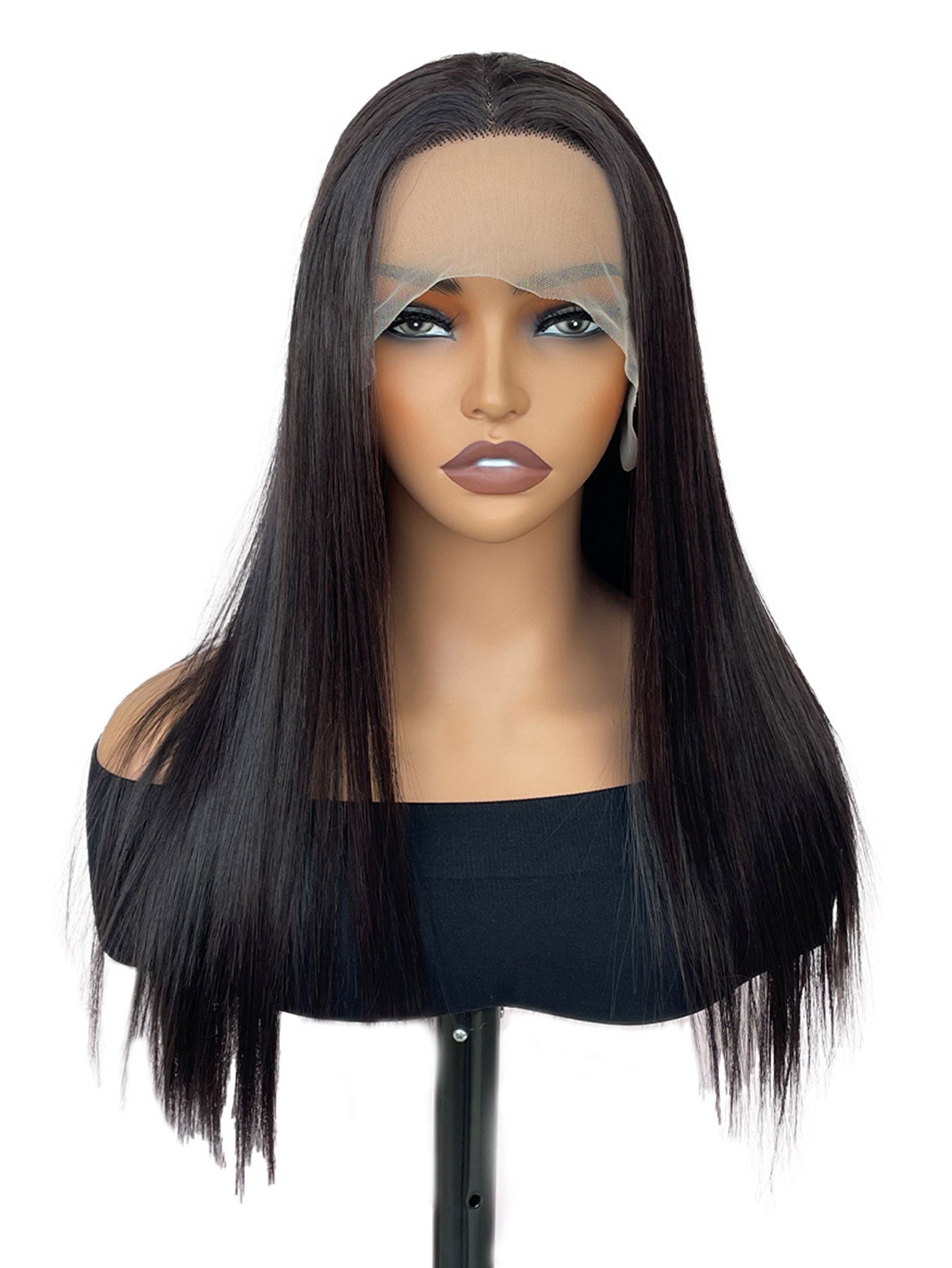 13x4x1 Lace Front Wig - Heat-Resistant Synthetic Hair, Pre-Cut, 200% Density, Wear and Go for Straight Hair