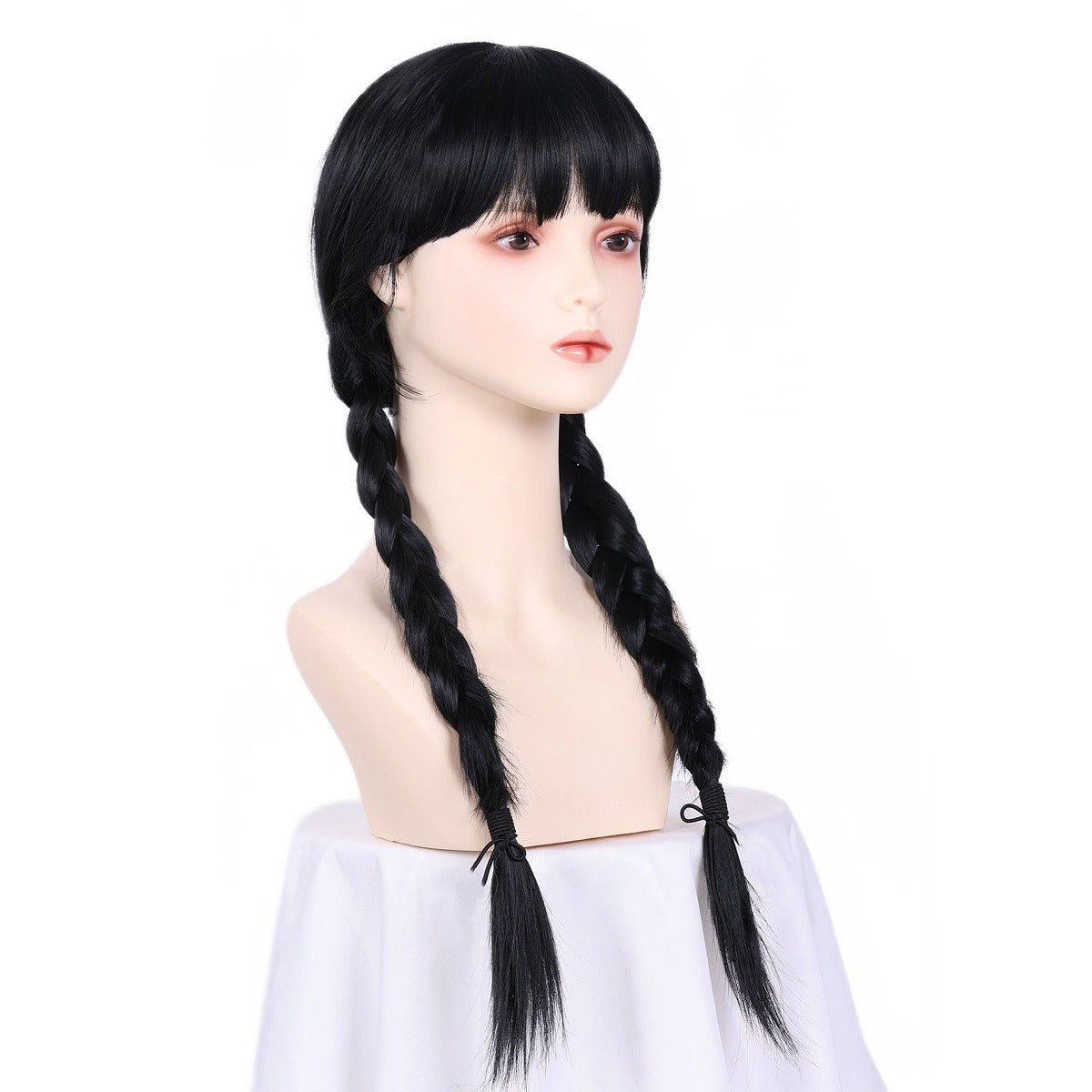 Wednesday Black Braided Wig With Bangs Long Braid Wig Cosplay Halloween Costume Wigs For Women Addams cosplay wig