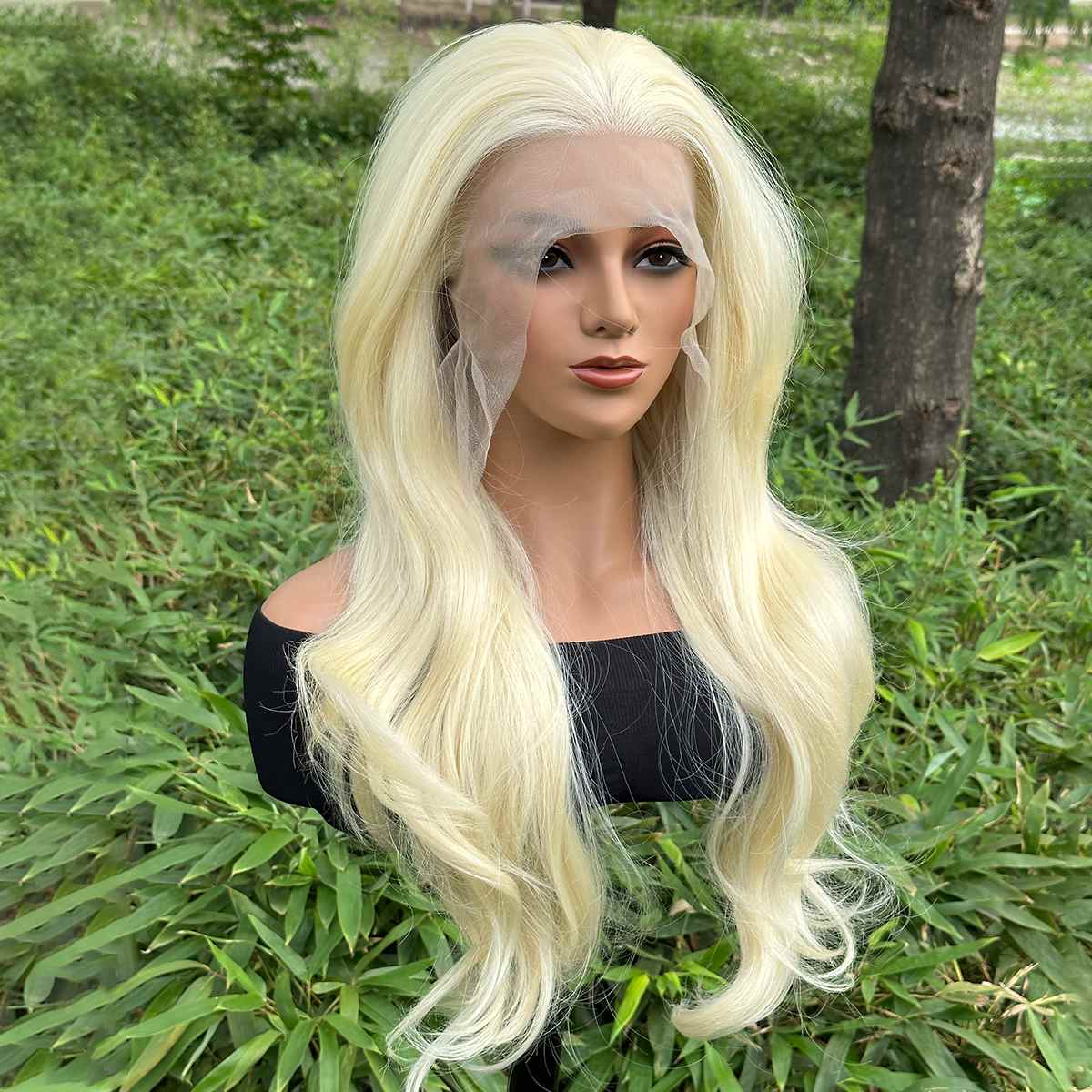 13*6 Fluffy, heat - resistant synthetic realistic hair HD Lace Front Super Long body wave strands multiple colors to choose from