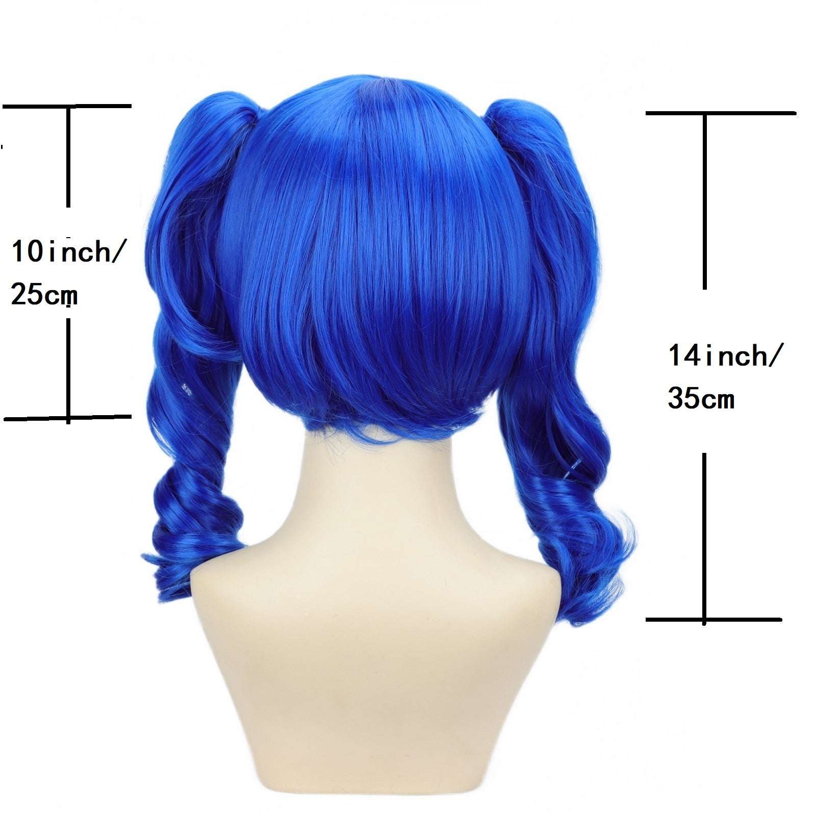 Chic Anime-Inspired Cosplay Wig for Women - Heat Resistant, Curly Ponytail with Bangs in Pink, Black, Blue, Blonde, Brown, Red | Perfect for Halloween & Costume Parties, Colorful, Double Clip, Daily Wear