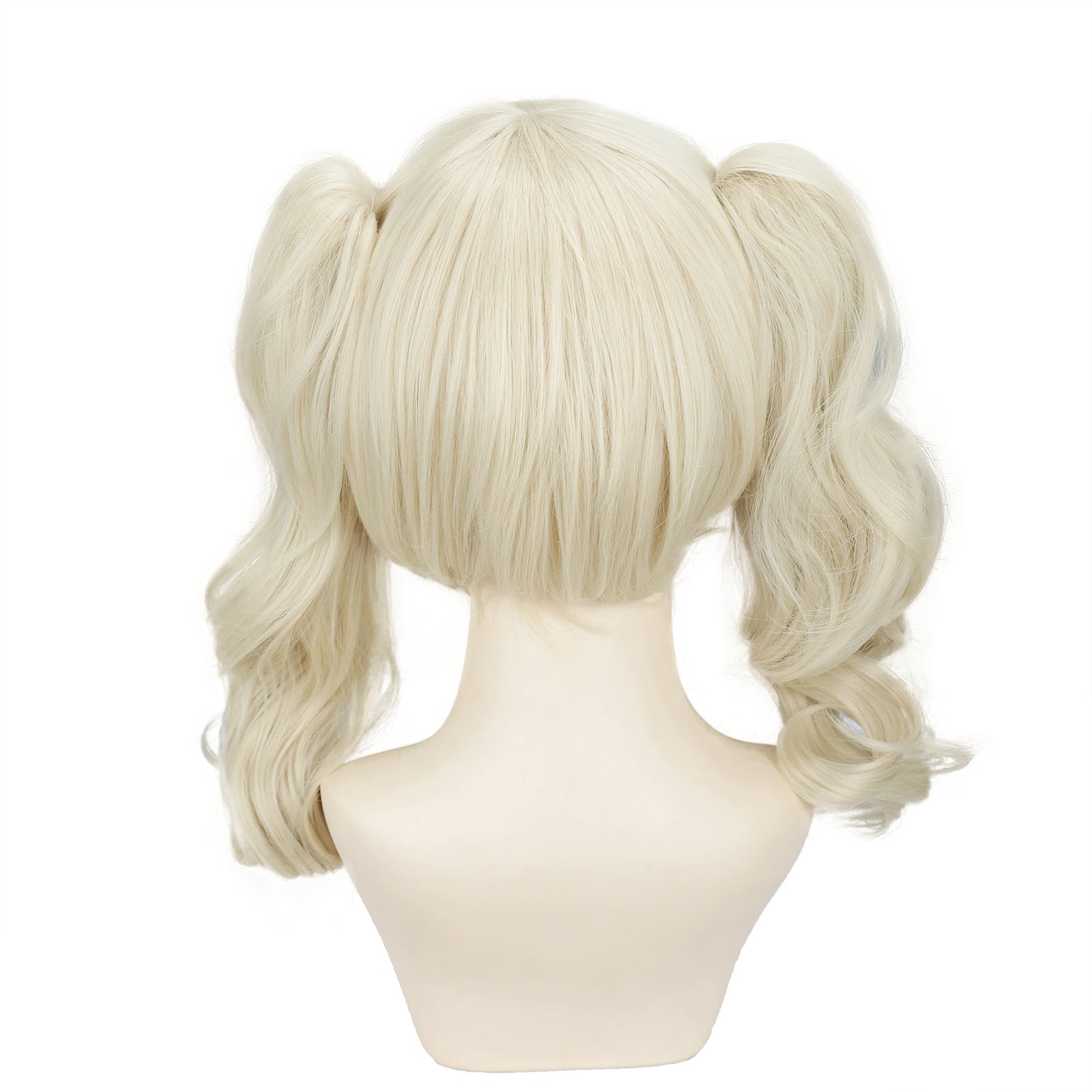 Chic Anime-Inspired Cosplay Wig for Women - Heat Resistant, Curly Ponytail with Bangs in Pink, Black, Blue, Blonde, Brown, Red | Perfect for Halloween & Costume Parties, Colorful, Double Clip, Daily Wear