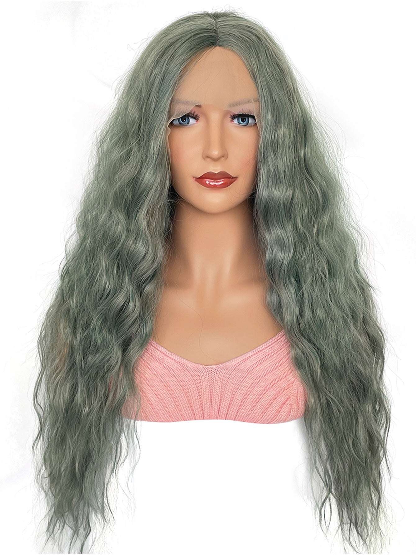 Green Pixie Long Wig Vibrant Green 200% Body Wave Wig  - High-Density Synthetic Hair for Women, Fashionable and Natural Look, Available