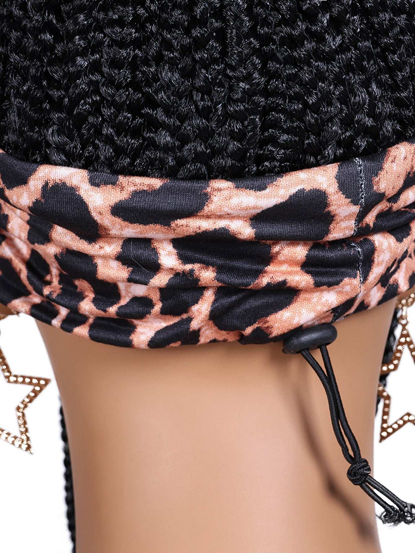 Women's Basic Woven Wig with Leopard Print Headband, 100% Normal Temperature Fiber, Straight Hair, Rose Net Cap, 130% Density, Synthetic Braided Wig Suitable for All Users