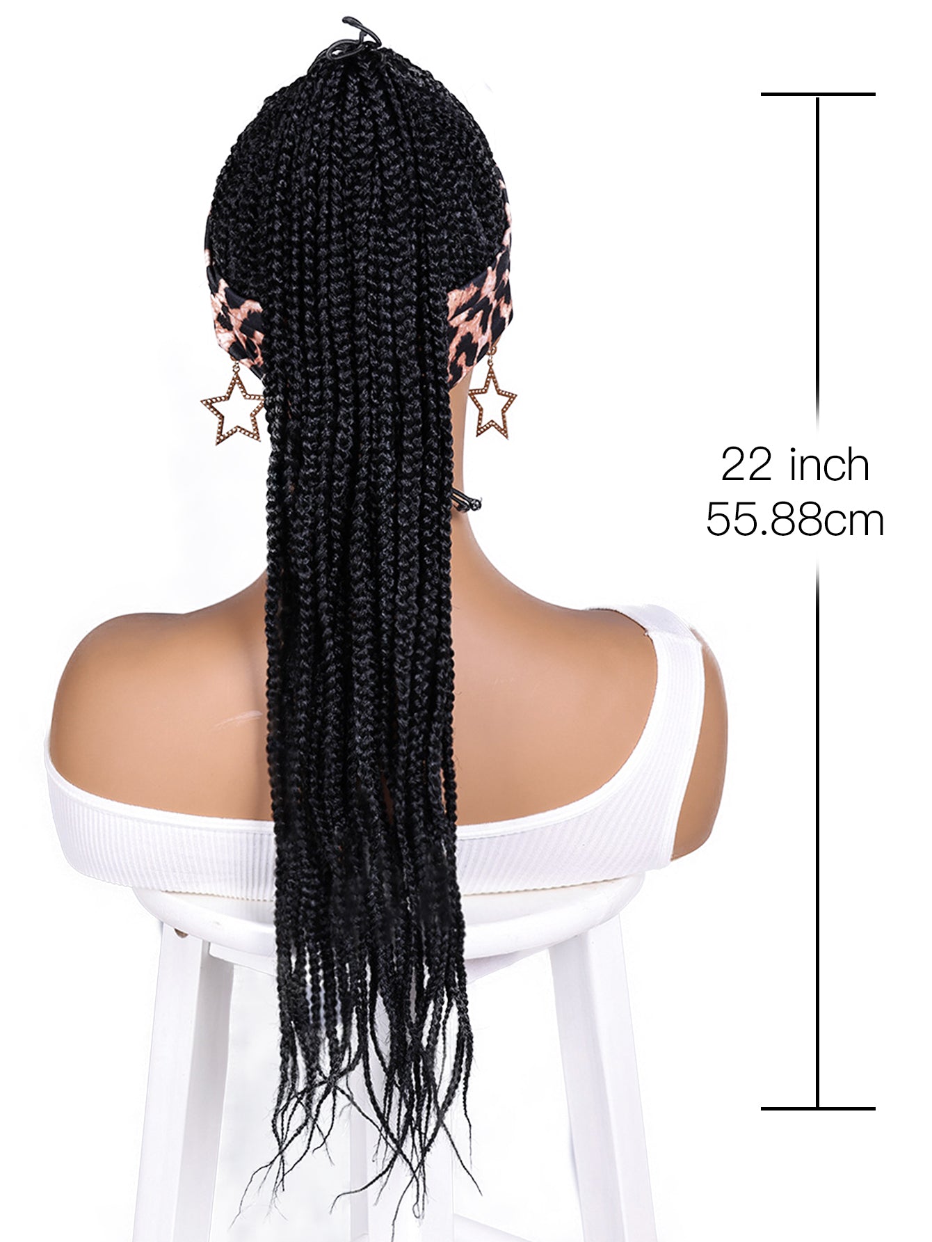 Women's Basic Woven Wig with Leopard Print Headband, 100% Normal Temperature Fiber, Straight Hair, Rose Net Cap, 130% Density, Synthetic Braided Wig Suitable for All Users