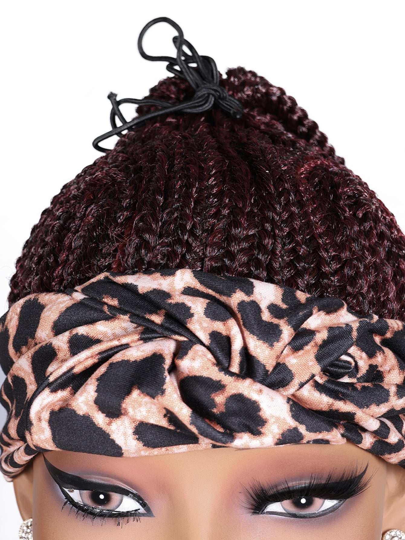 Women's Basic Woven Wig with Leopard Print Headband, 100% Normal Temperature Fiber, Straight Hair, Rose Net Cap, 130% Density, Synthetic Braided Wig Suitable for All Users