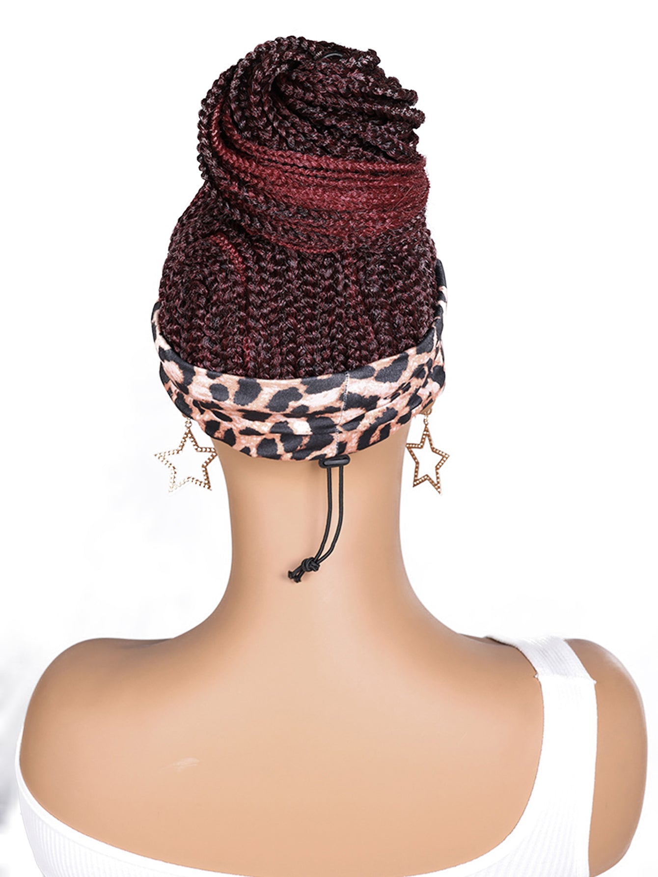 Women's Basic Woven Wig with Leopard Print Headband, 100% Normal Temperature Fiber, Straight Hair, Rose Net Cap, 130% Density, Synthetic Braided Wig Suitable for All Users