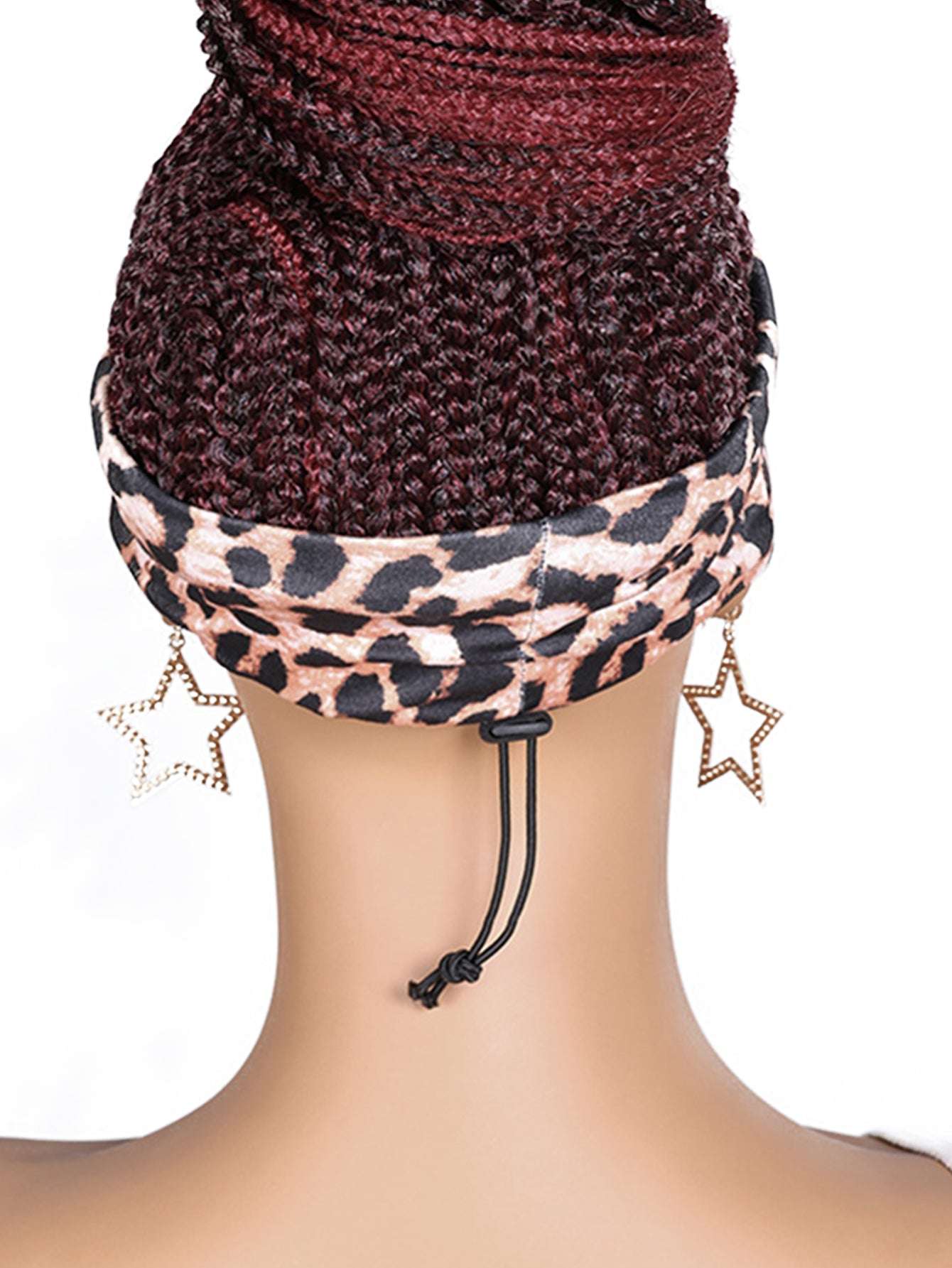 Women's Basic Woven Wig with Leopard Print Headband, 100% Normal Temperature Fiber, Straight Hair, Rose Net Cap, 130% Density, Synthetic Braided Wig Suitable for All Users