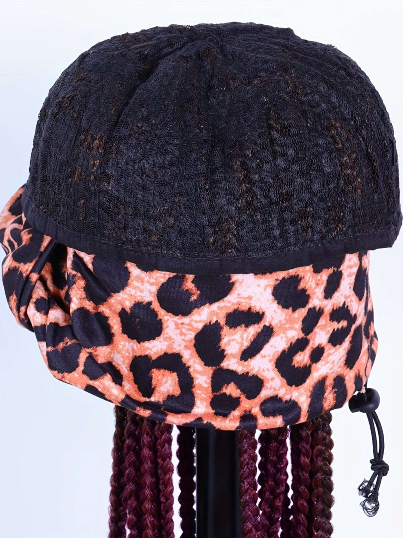 Women's Basic Woven Wig with Leopard Print Headband, 100% Normal Temperature Fiber, Straight Hair, Rose Net Cap, 130% Density, Synthetic Braided Wig Suitable for All Users