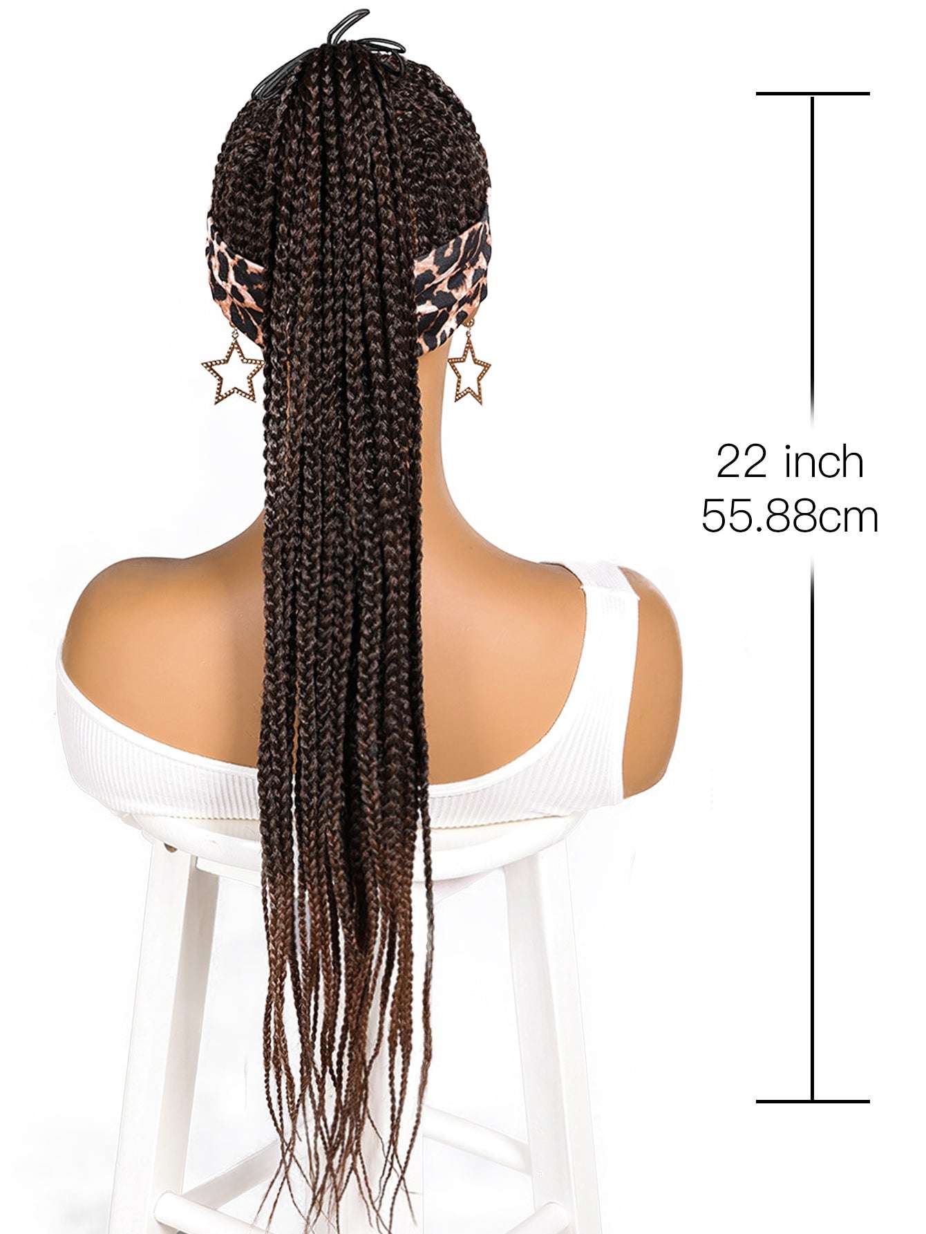 Women's Basic Woven Wig with Leopard Print Headband, 100% Normal Temperature Fiber, Straight Hair, Rose Net Cap, 130% Density, Synthetic Braided Wig Suitable for All Users