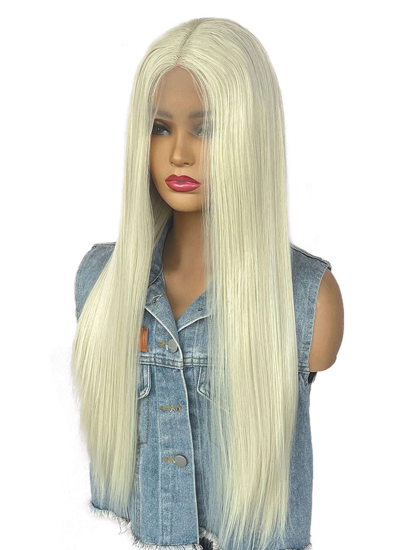 Rainbow Long Straight Wigs, Ladies Fashion Cosplay Costume Hair Anime Full Wavy Party Wig, Easy to Use Fine Workmanship