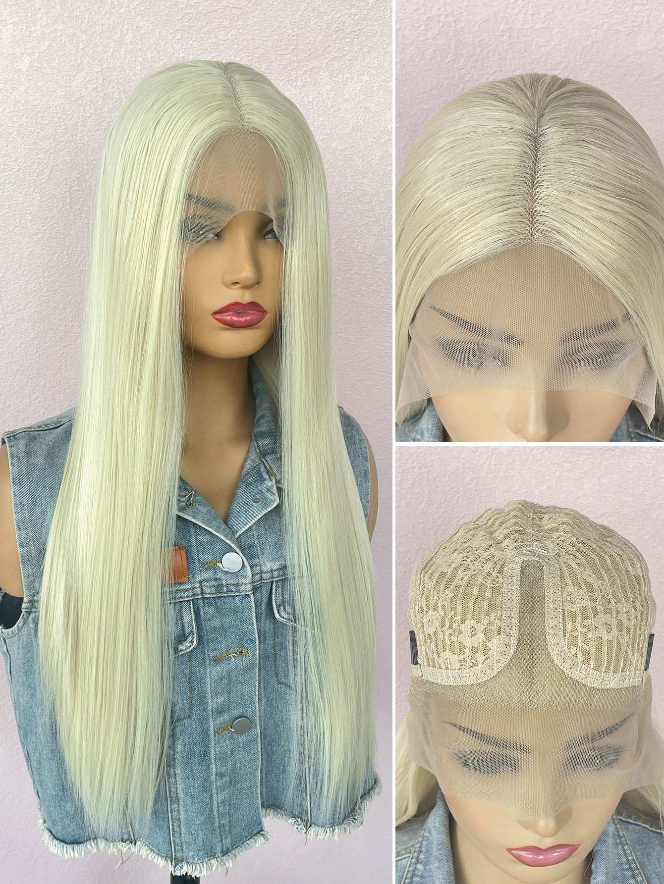 Rainbow Long Straight Wigs, Ladies Fashion Cosplay Costume Hair Anime Full Wavy Party Wig, Easy to Use Fine Workmanship