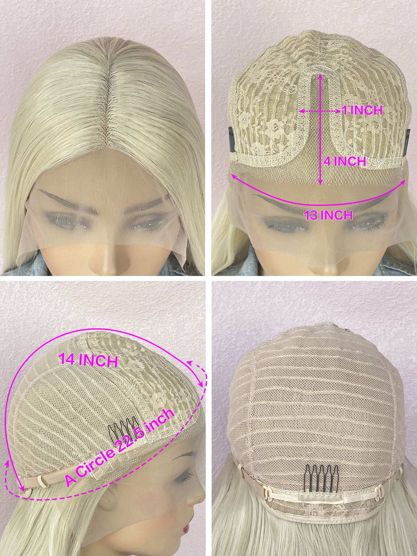 Rainbow Long Straight Wigs, Ladies Fashion Cosplay Costume Hair Anime Full Wavy Party Wig, Easy to Use Fine Workmanship