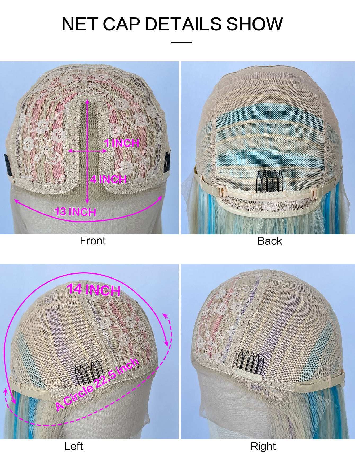 Rainbow Long Straight Wigs, Ladies Fashion Cosplay Costume Hair Anime Full Wavy Party Wig, Easy to Use Fine Workmanship