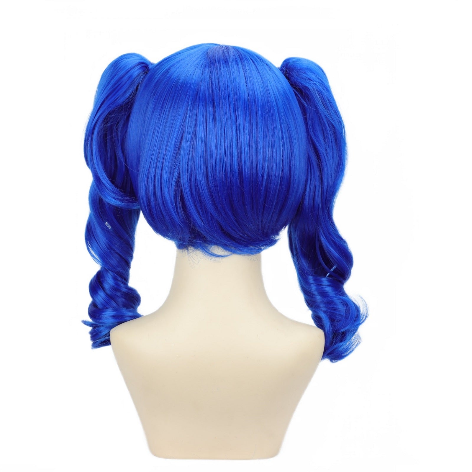 Chic Anime-Inspired Cosplay Wig for Women - Heat Resistant, Curly Ponytail with Bangs in Pink, Black, Blue, Blonde, Brown, Red | Perfect for Halloween & Costume Parties, Colorful, Double Clip, Daily Wear