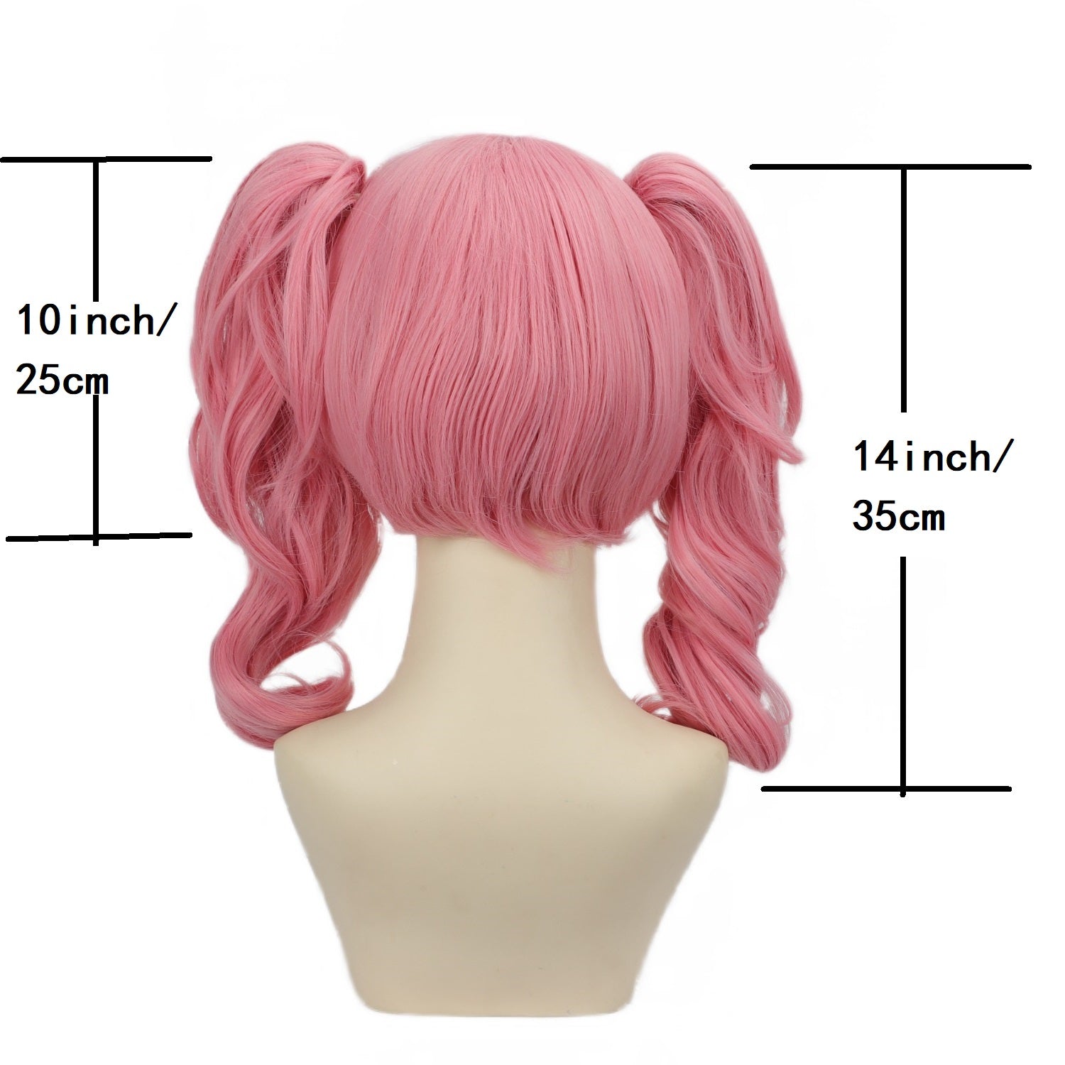 Chic Anime-Inspired Cosplay Wig for Women - Heat Resistant, Curly Ponytail with Bangs in Pink, Black, Blue, Blonde, Brown, Red | Perfect for Halloween & Costume Parties, Colorful, Double Clip, Daily Wear