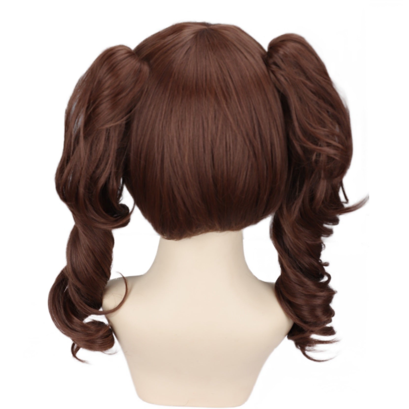 Chic Anime-Inspired Cosplay Wig for Women - Heat Resistant, Curly Ponytail with Bangs in Pink, Black, Blue, Blonde, Brown, Red | Perfect for Halloween & Costume Parties, Colorful, Double Clip, Daily Wear